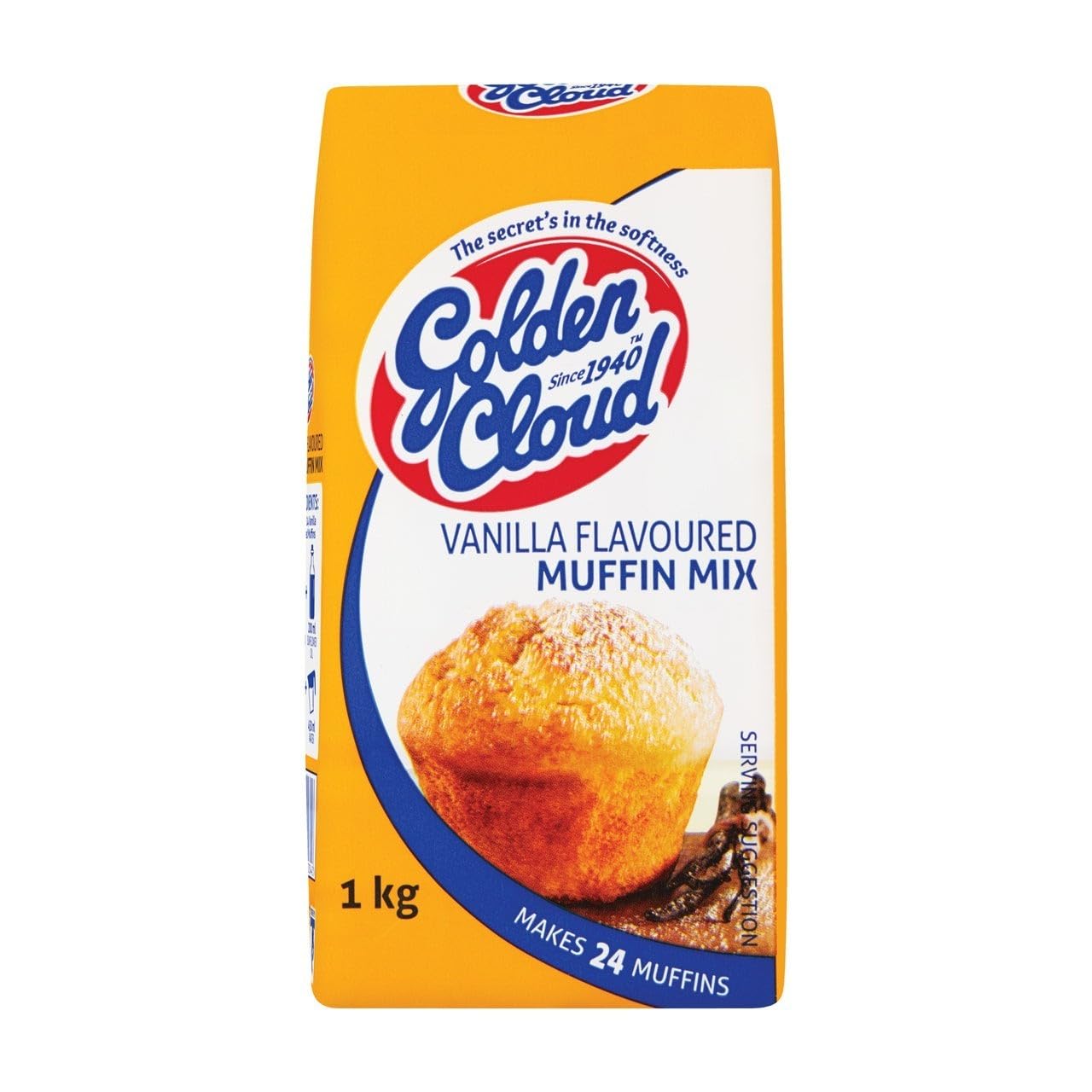 Golden Cloud Vanilla Flavoured Muffin Mix 1 kg (Pack of 10
