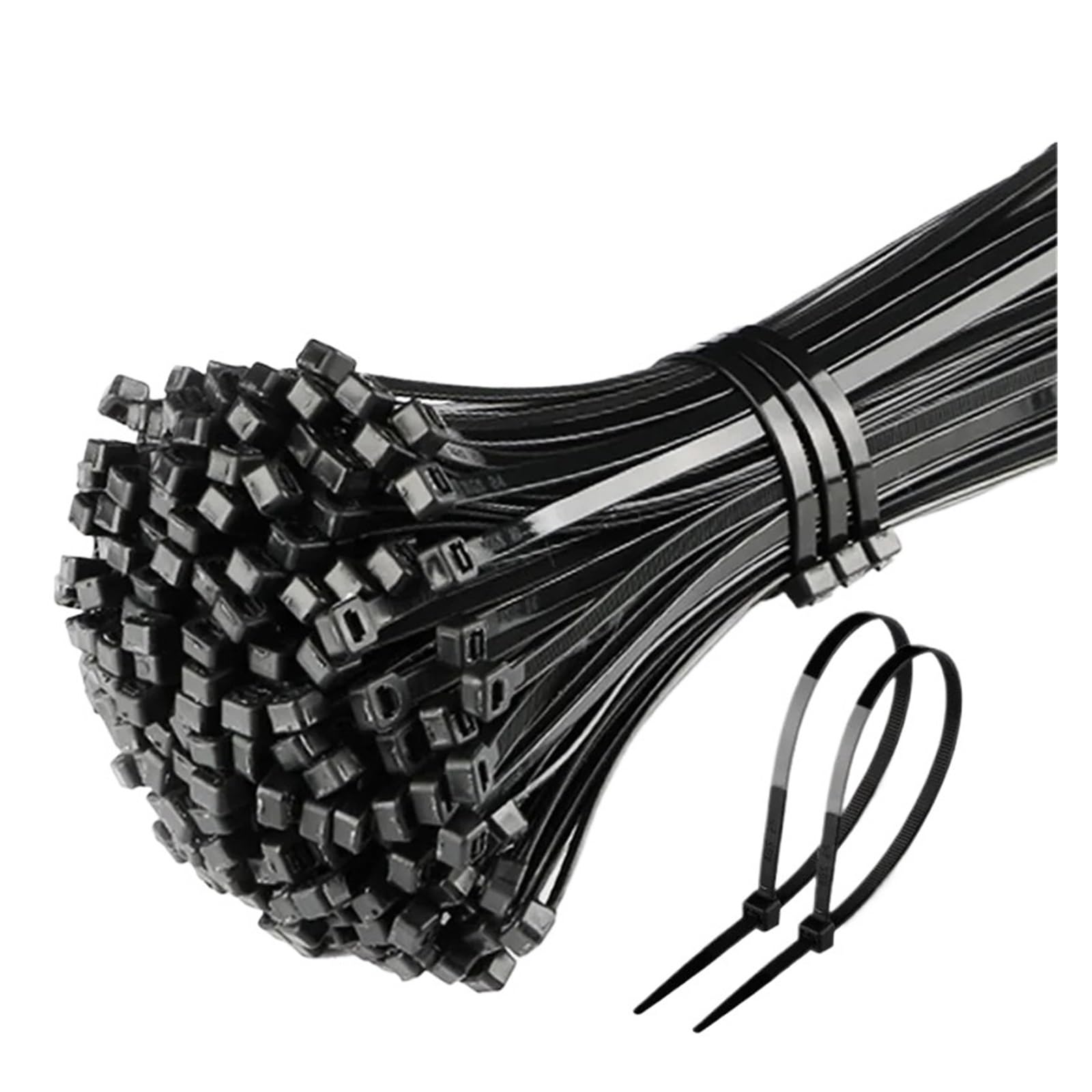 Set di cinghie avvolgibili con cerniera in nylon autobloccante da 500/1000 pezzi in nero anello fissaggio for cavi(3x250mm (500pcs))