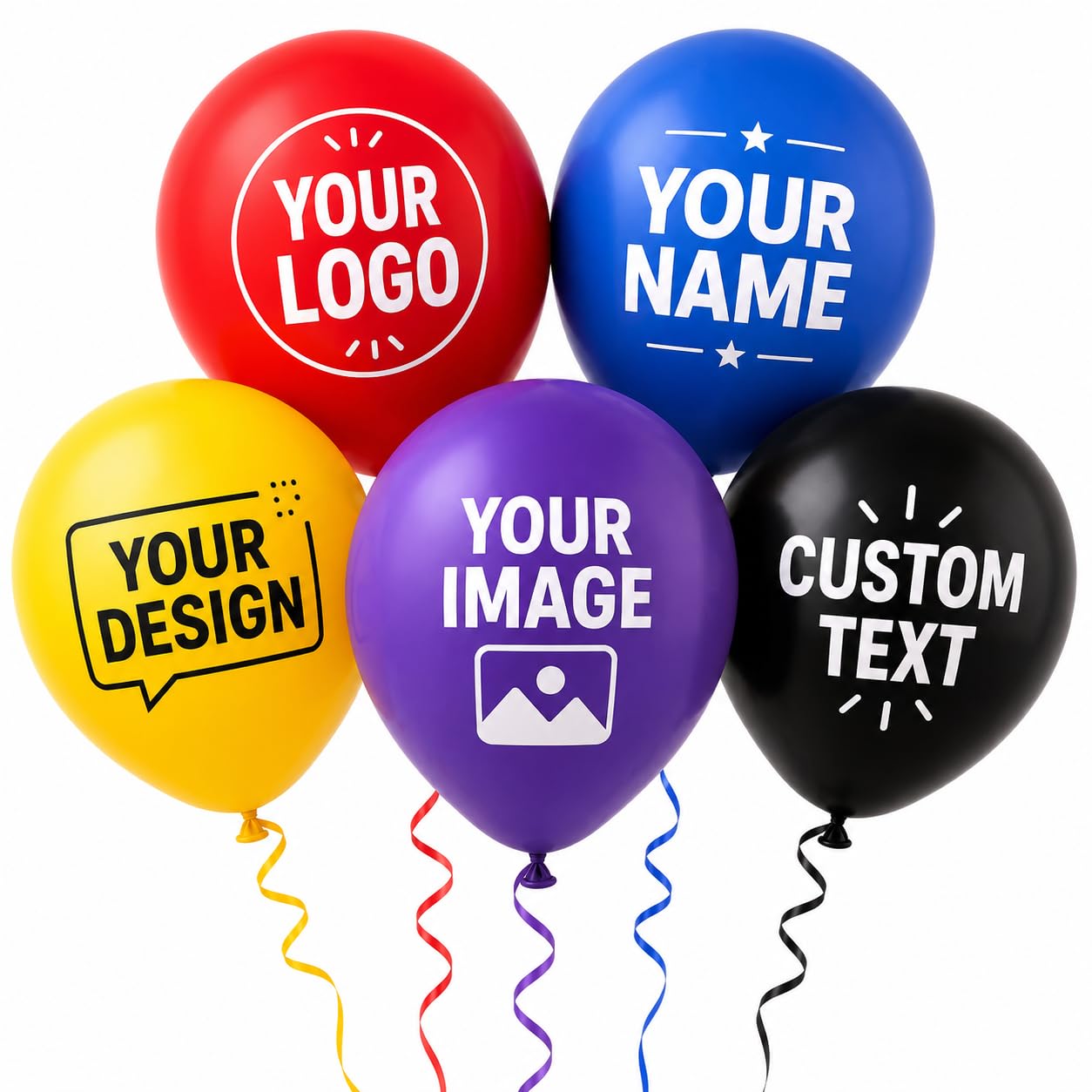 100 Stück Personalisierte Latexballons – Individuell bedruckt mit Logo oder Text, einfarbiger Druck für Events, Werbung & Dekoration – verschiedene Größen 13–30 cm (30 cm)