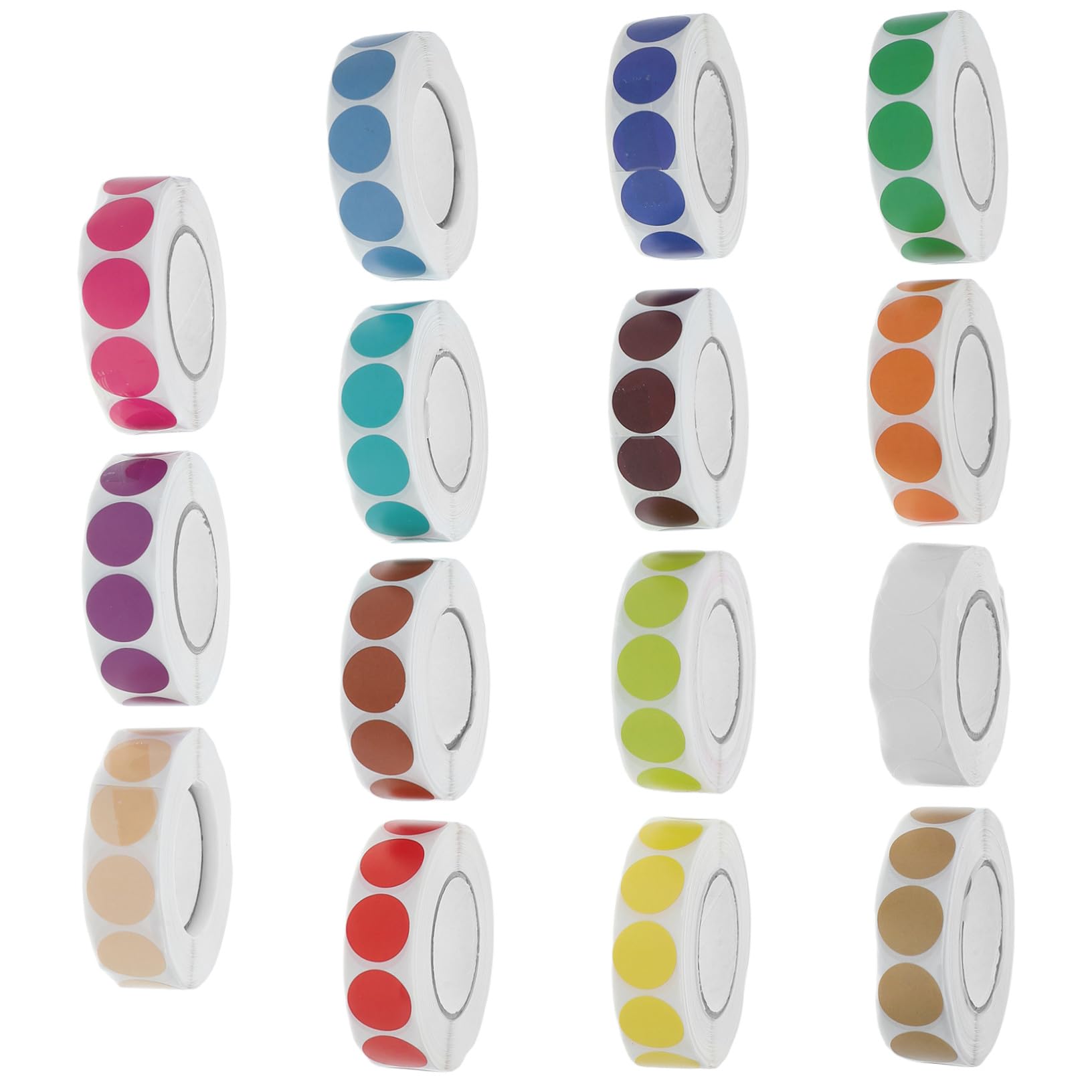 15 pezzi Etichette Adesive Rotonde Colorate Autoadesive per Codifica Colore e Organizzazione in Ufficio Scuola Casa Etichette Puntinate Rimovibili per Classificazione e