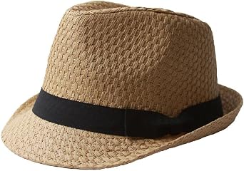 JFH Tweed Straw Cuban Style Fedora -