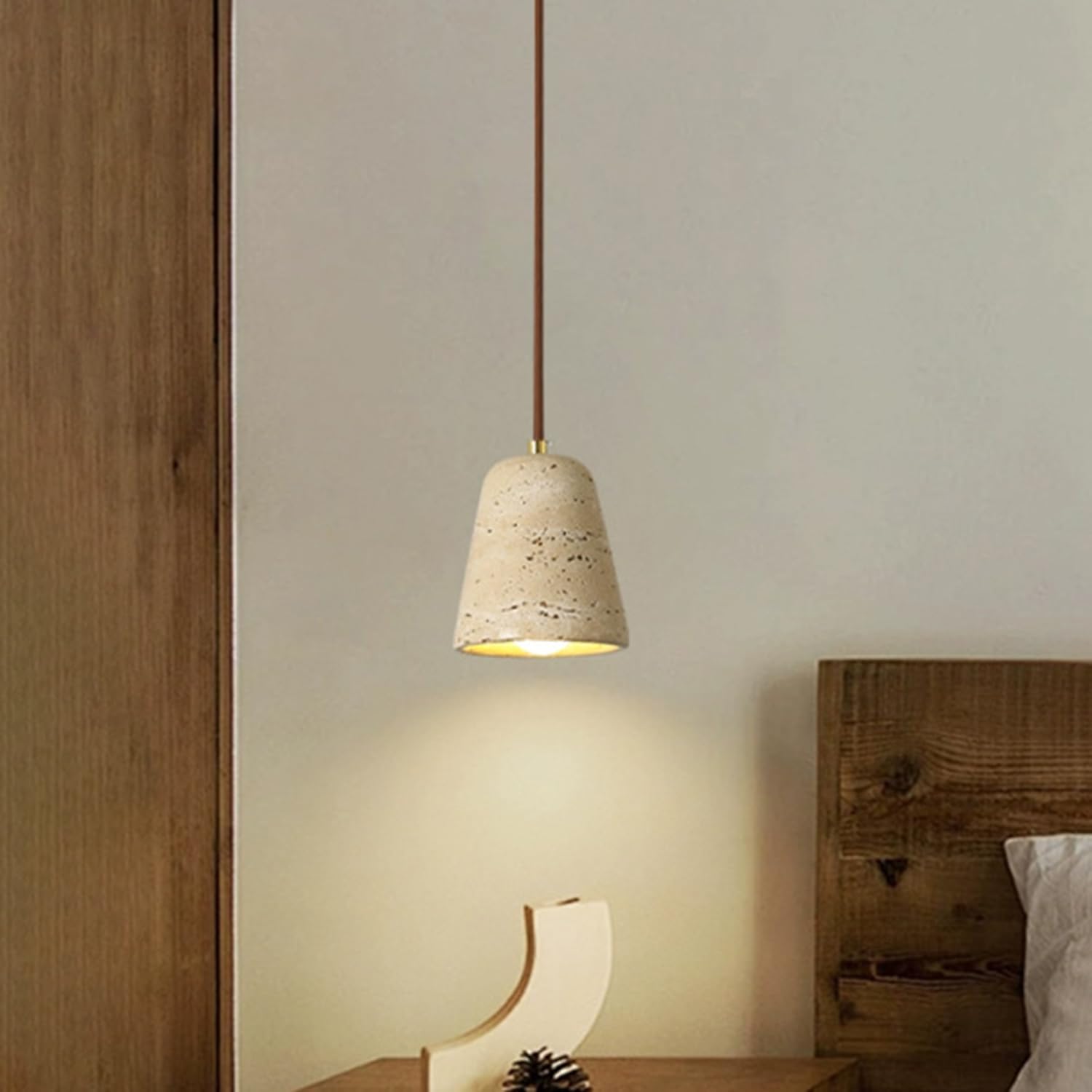 Lampadario da soffitto in travertino 4,3 in lampada a sospensione