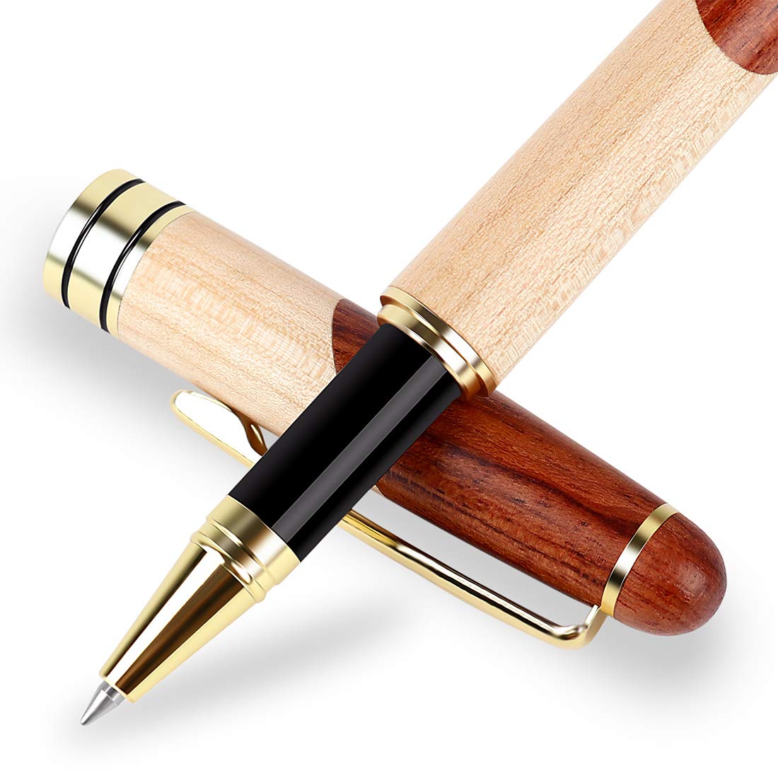 BEILUNER Luxury Wooden Ballpoint Pen Writing Set - Elegant Fancy Nice Gift Pen Set for Signature Executive Business Office Supplies - Gift Boxed with Extra Refills