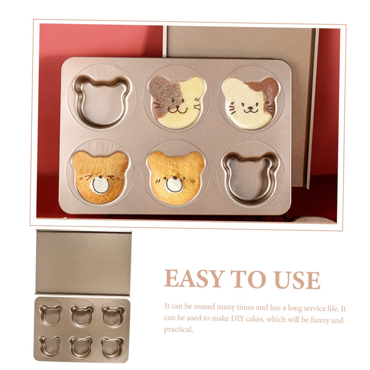 DECHOUS 1ensemble Moule à Gâteau Réutilisable Ours Pour Pâtisserie Moule Biscuits Couvercle