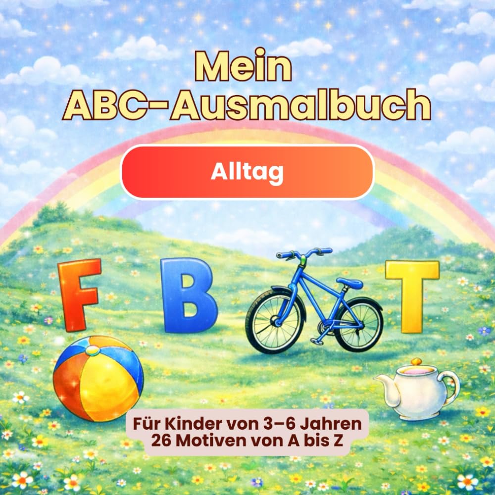 Mein erstes ABC Ausmalbuch – A bis Z entdecken & lernen | Alphabet Ausmalbuch für Kinder ab 3 Jahren | Buchstaben & realistische Motive zum Ausmalen | ... - Alltag (Ausmalbücher A-Z (Lernbücher))