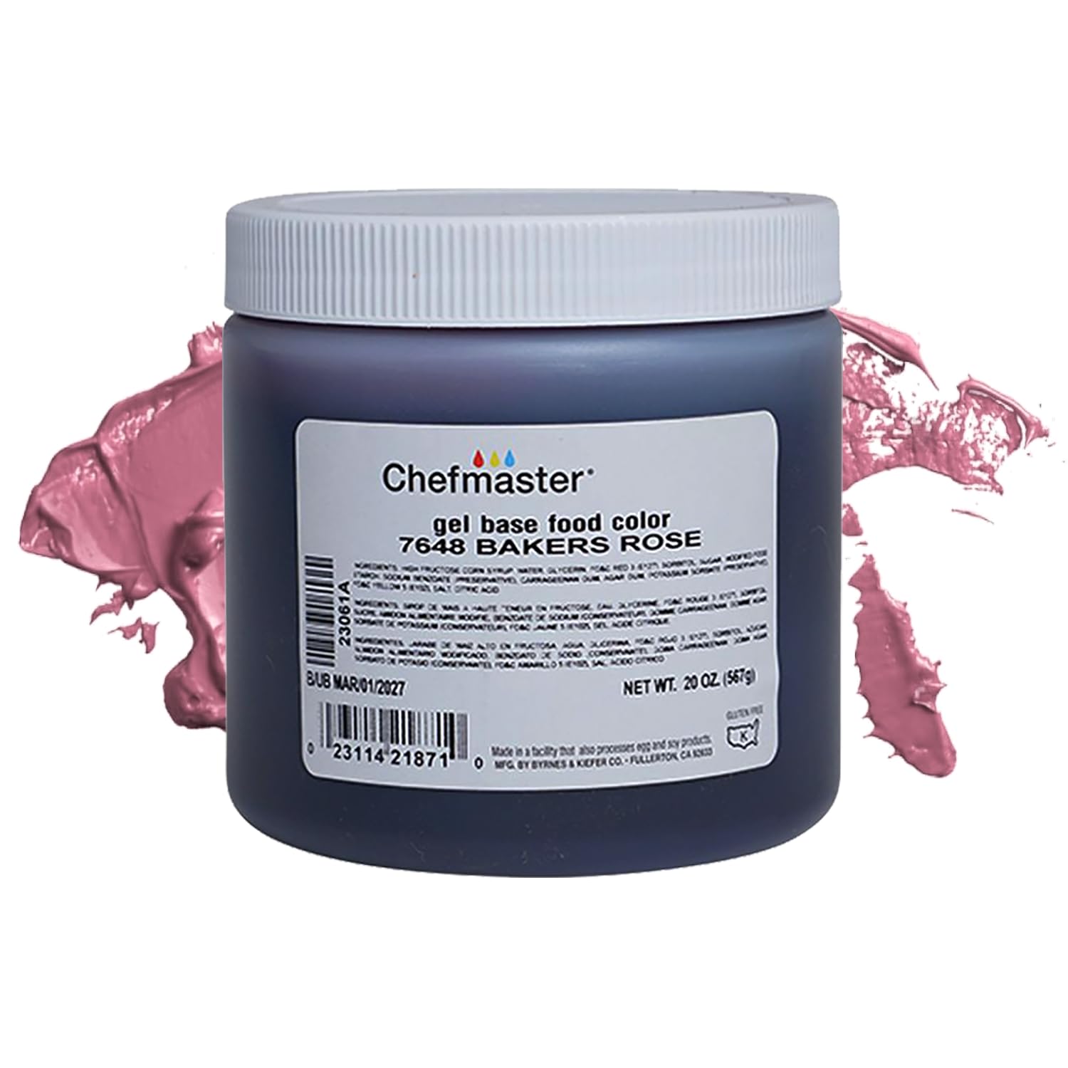 Chefmaster Bakers Rose Gel Food Coloring | Vibrant Color | Professional-Grade Dye for Icing, Frosting, Fondant | Baking & Decorating | Fade-Resistant