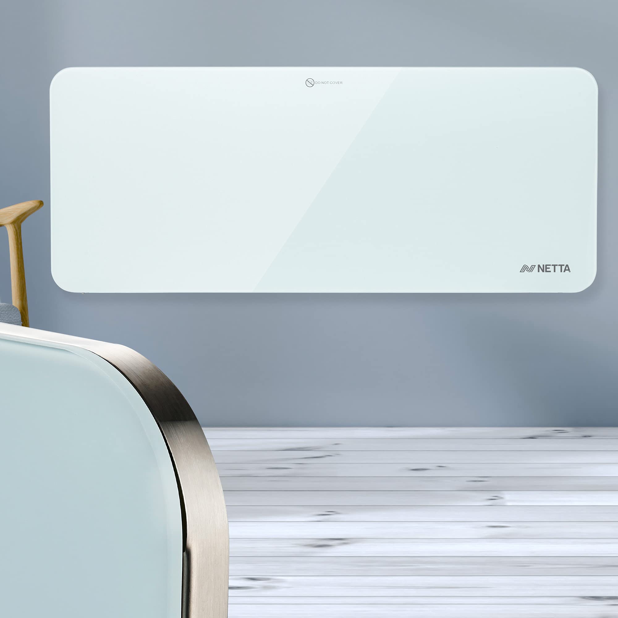 NETTA Electric Panel Heater, Slimline Glass Heater, Wall Mounted Electric  Heater Or Free Standing, With Thermostat, 2 Heat Settings, Eco Friendly  Mode, 2000W White. : Amazon.co.uk: Home u0026 Kitchen