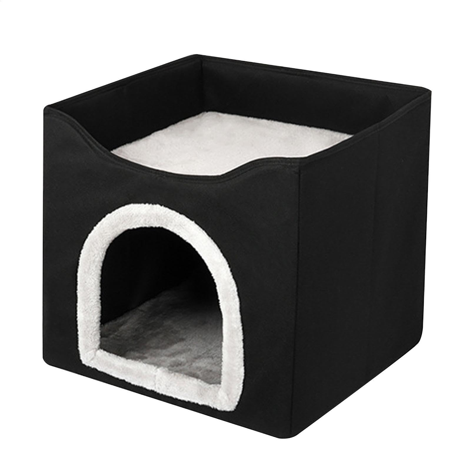 Cubo pieghevole per gatti, casa a pieghevole per cani, canile decorativo | per animali domestici, accessorio doppio strato, casa a per gatti