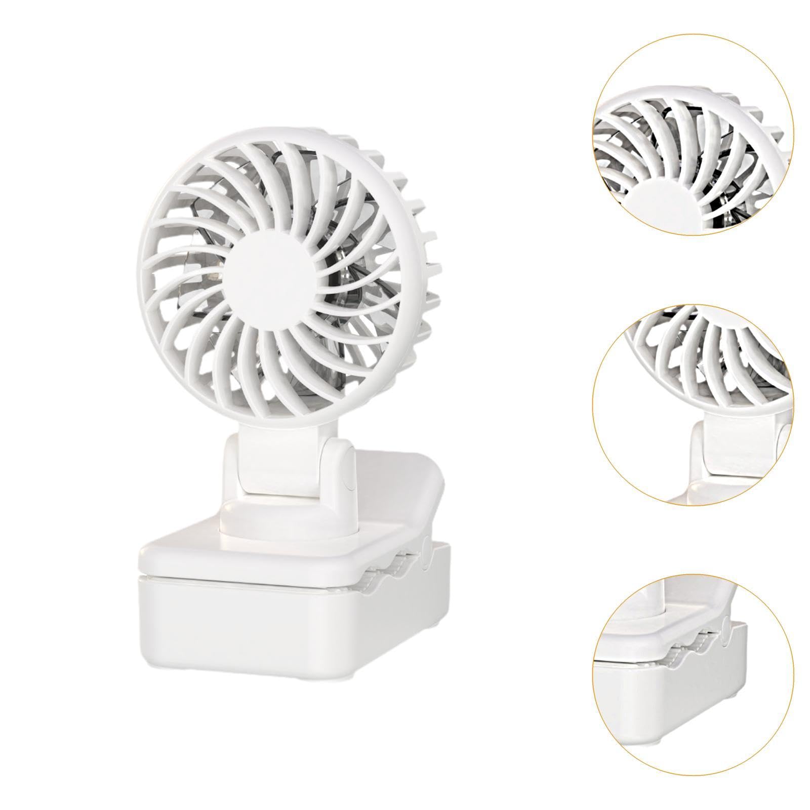 Mini Ventilatore a Clip da Scrivania, Comodo con 3 velocità Regolabili, Ideale Come Regalo Estivo, Piccolo E Rinfrescante per Cucina, Campeggio, Pesca, Bianco