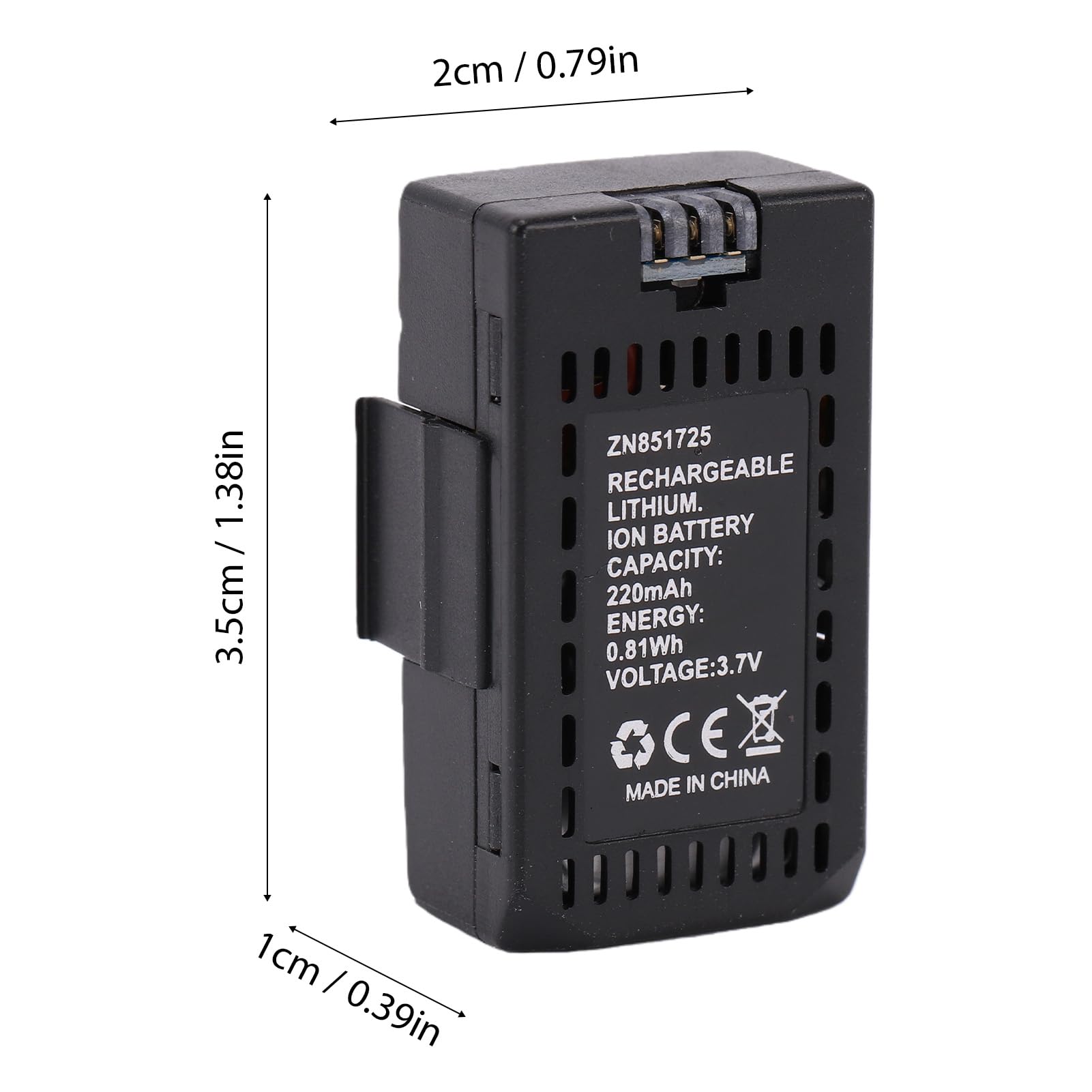 Walmeck Batterie au Lithium 220 MAh 3,7 V pour Hélicoptère RC Era A61 Airwolf, avec Protection Contre Les Surcharges et Charge Rapide de 40 Minutes, Batterie de Rechange Rechan (2 pièces)