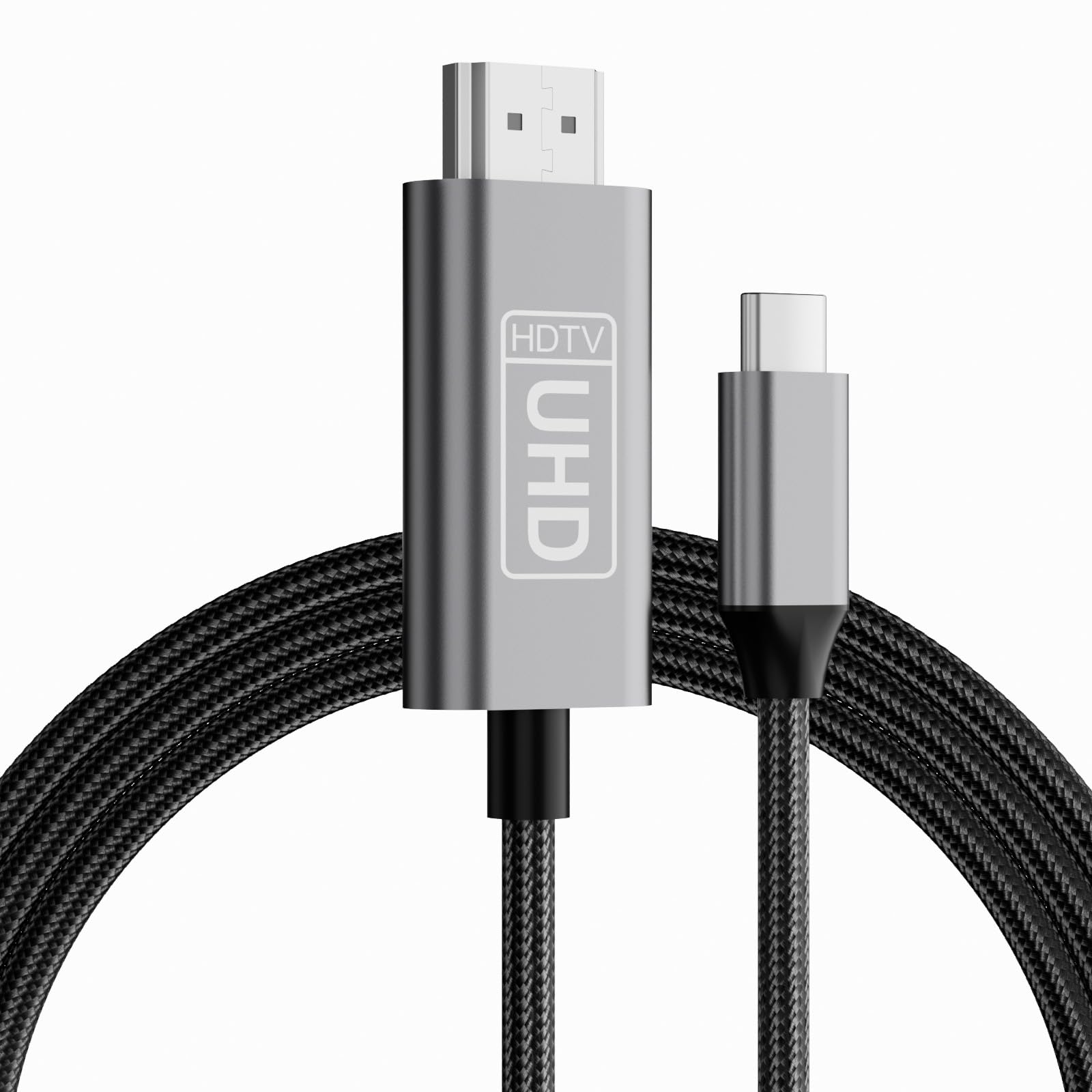 HDMI Type-C タイプC HDMI変換 USB-C HDMi 2M,HD MI ケーブル タイプc usbc hdmiタイプc 4K@60Hz 映像出力 Thunderbolt3/4互換 ナイロン編み【単方向通信】設定不要 iPhone15/16 Pro Max,MacBook Pro/iPad Pro/iMac/Surface Book/Galaxy S22/S22+等Android対応