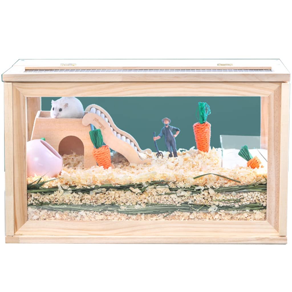 Terrarium dla gadów, drewniana klatka dla chomika, domek dla małych zwierząt, dom bardzo duże pole widzenia do obserwacji zwierząt domowych