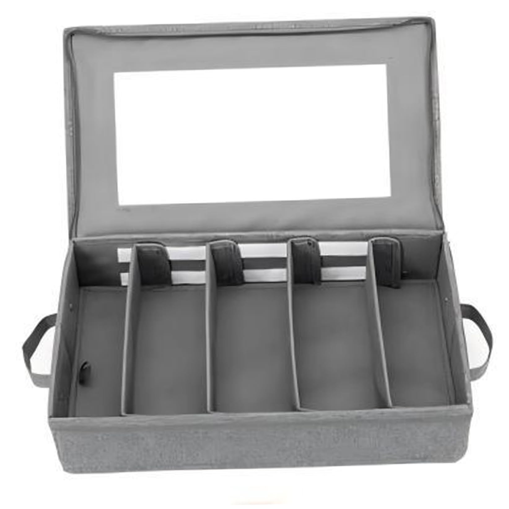 Organisateur d'argenterie avec couvercle, boîte de rangement d'argenterie, rangement de couverts capacité, organisateur 'ustensiles avec couvercle amovible et séparateurs réglables pour co