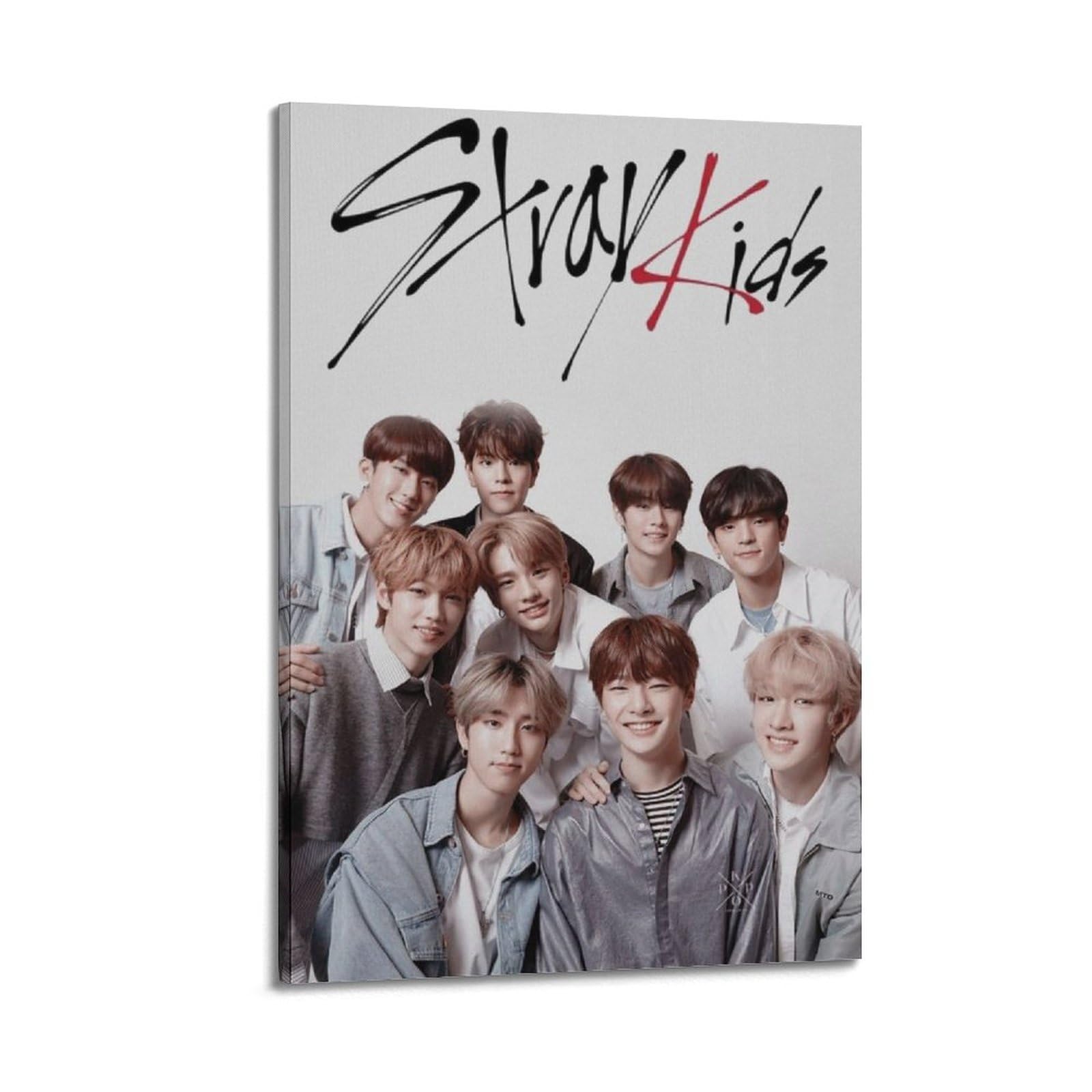 SKZ Stray Kids – Impression sur toile pour décoration murale de salon, chambre à coucher (20 x 30 cm