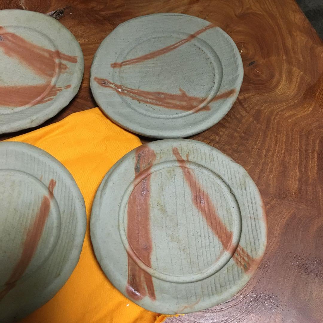 備前焼 緋襷 たたき皿 タタキ皿 5客揃 共箱 共布 【公式通販】