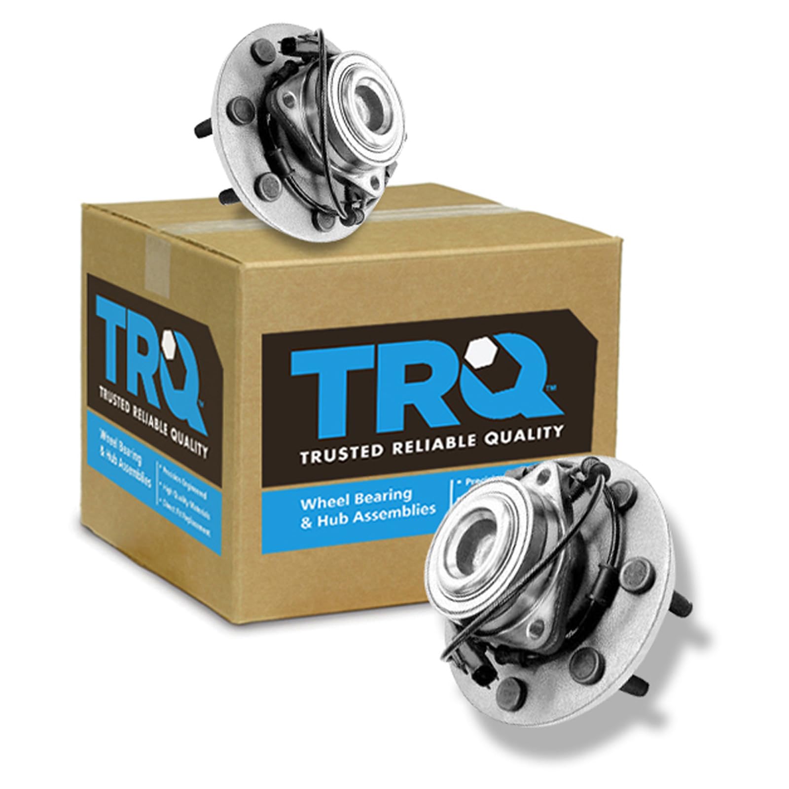 TRQ Front Left and Right Wheel Bearing and Hub Assembly Set 2 Piece