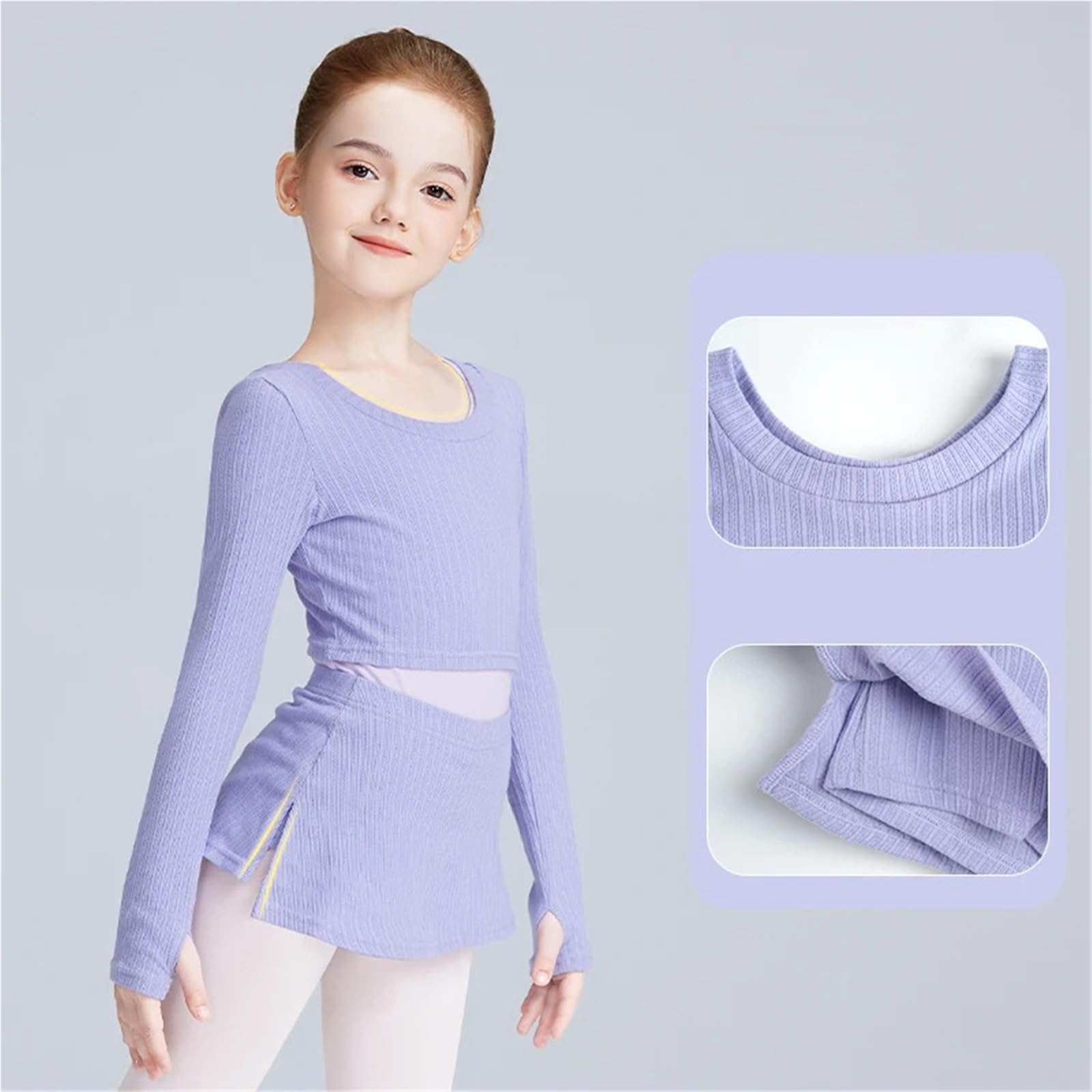 Ballet Suéter Cortos Set Conjunto de Ballet for niñas, conjuntos de trajes de Ballet for niñas, conjuntos de Tops y pantalones de Ballet, chaqueta de Ballet, abrigo de baile, Tops y pantalones cortos