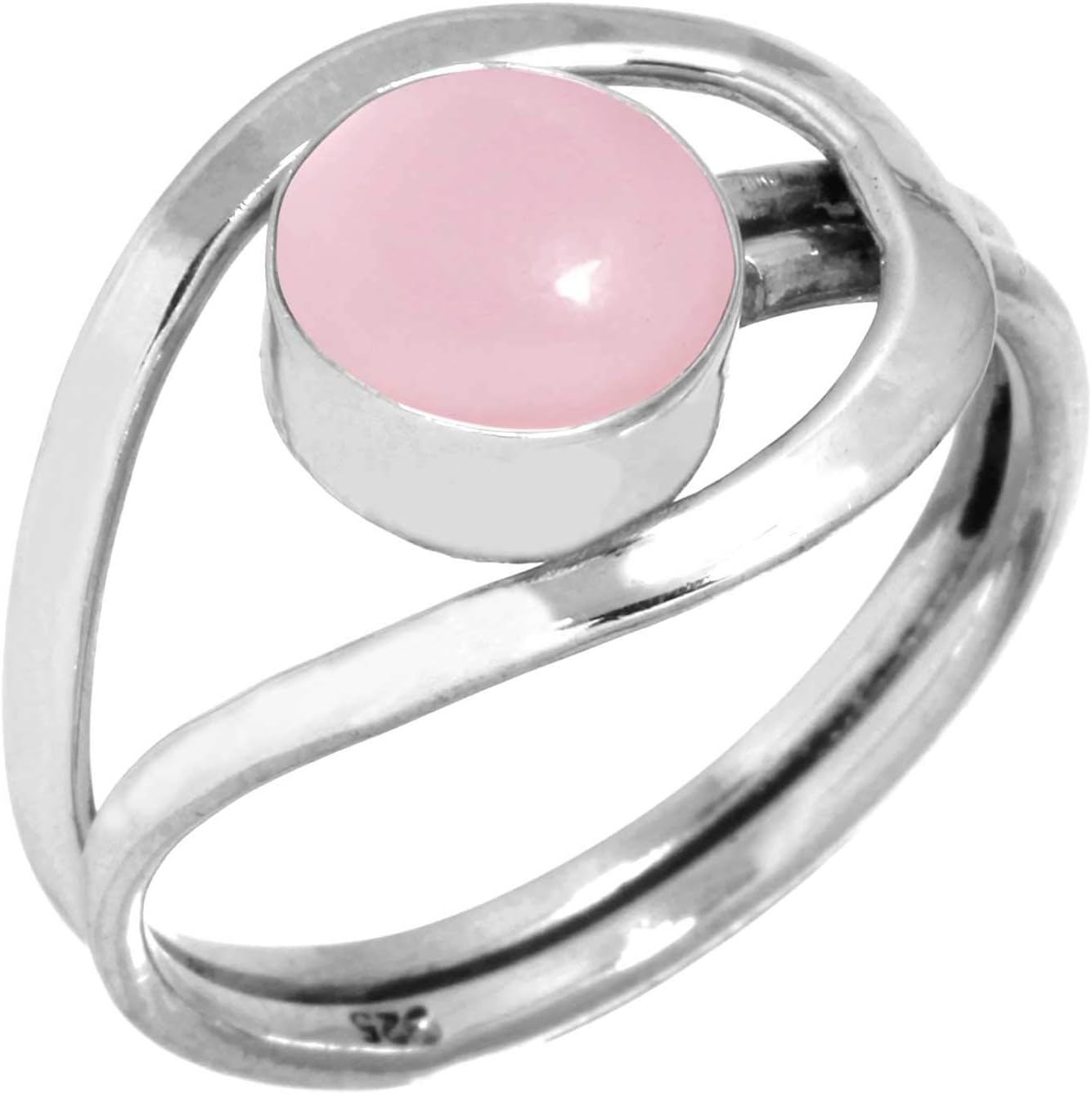 Natural Gemstone Ring For Women Tiger Eye, Crystal, Garnet, Onyx Round Boho Genuine 925 Sterling Silver Handmade Jewelry