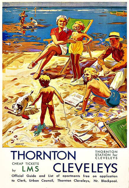Vintage Tin Sign Thornton Cleveleys Lms Travel Retro Sign Home Kitchen Bar Cafe Club Cave Wall Decor Metal Sign 14 x 20cm