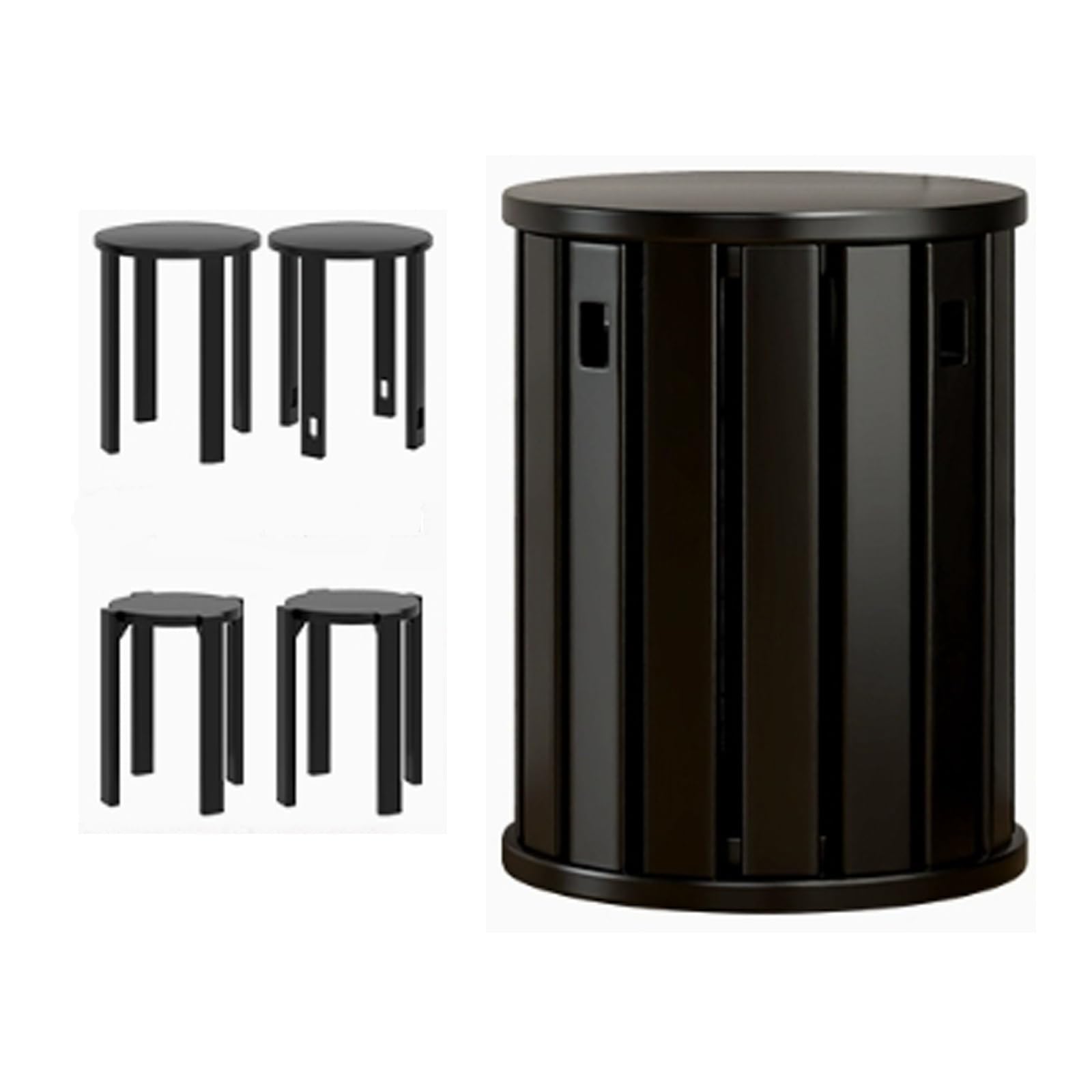 Stacking Chairs，Stackable stools set of 4, solid wood small side table, bar stools, can be used as side table, bedside table, coffee table, suitable for living room, bedroom, office, dining