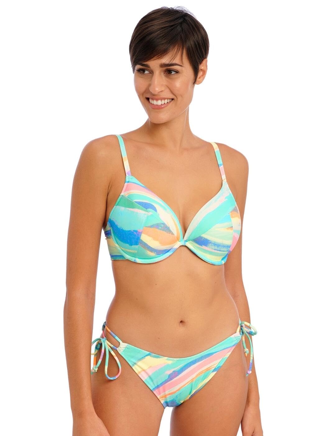 Freya Damskie spodnie bikini Summer Reef z wysokim wycięciem na nogawki, spodnie od bikini, aqua, rozmiar L, woda, L