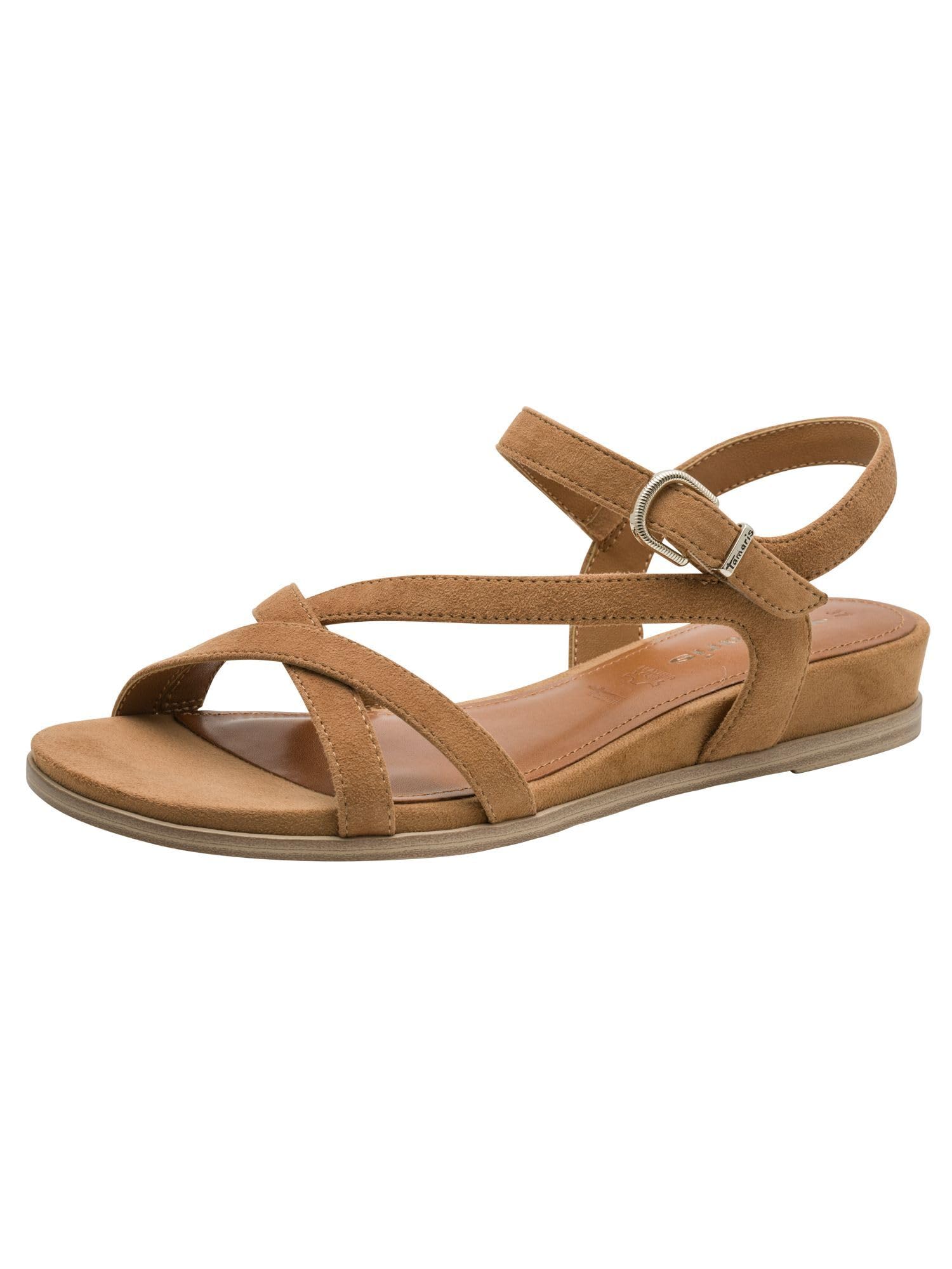 Tamaris Women’s leather sandal flat brown 5.5 UK