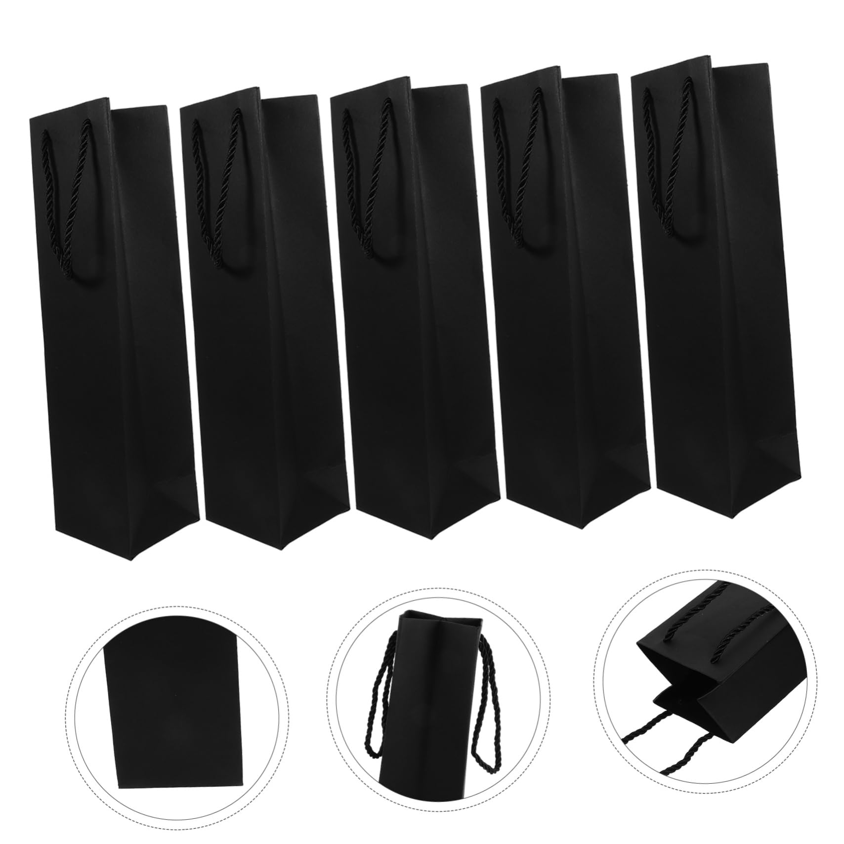 Gadpiparty 5 Series Bolsa De Papel De Vino Tinto Bolsa De Vino De Fieltro De Transporte De s De para De Botellas De De Negro 12 Piezas X 5
