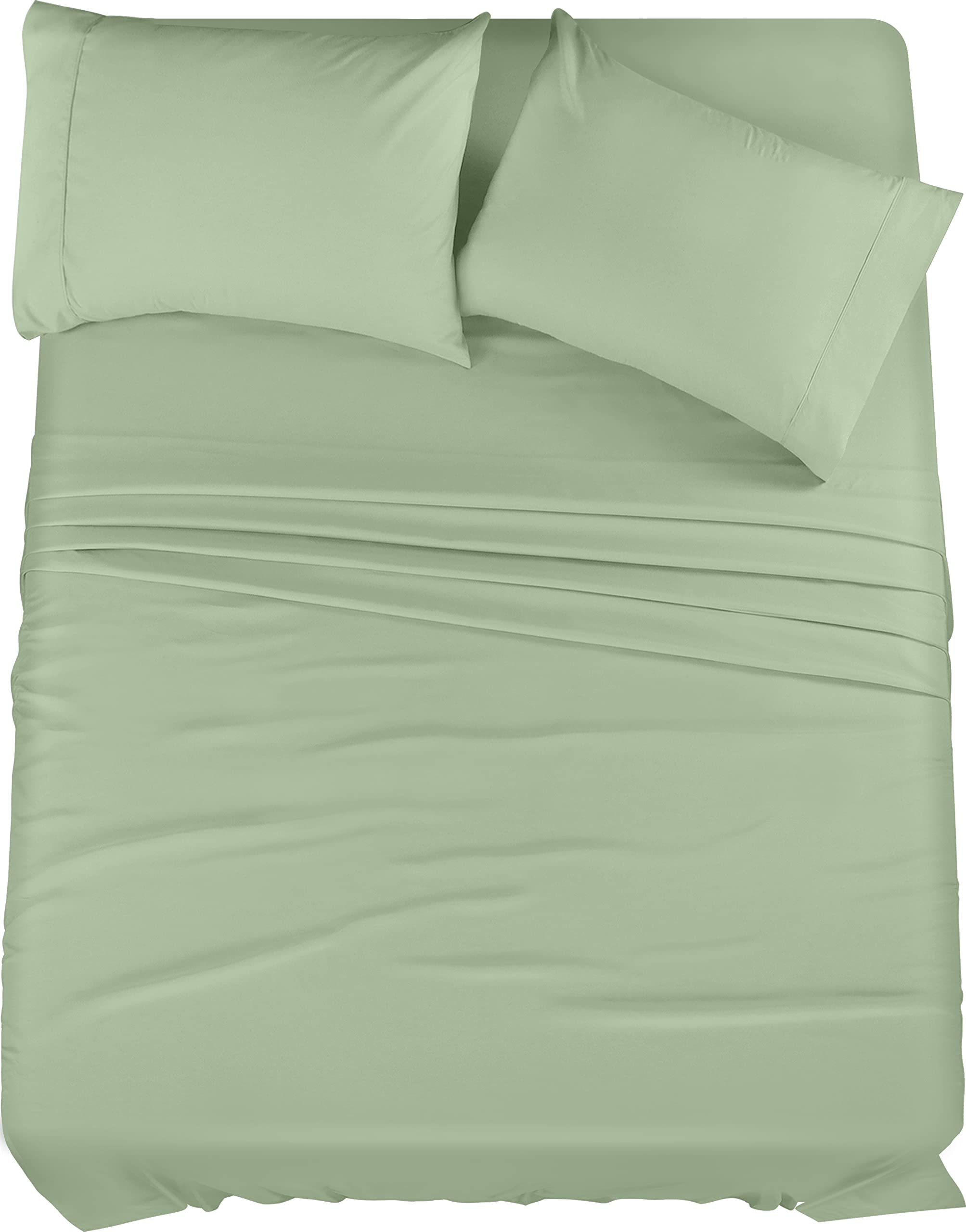 Utopia Bedding Full Sheet Set – 4 Piece Bed Sheets for Full Size Bed, Soft and Breathable Microfiber, Includes 1 Fitted Sheet, 1 Flat Sheet and 2 Pillowcases (Sage)