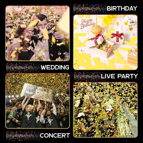 Image of Ultimate Confetti, Yellow Biodegradable Confetti - Rectangular Fluttering Tissue Paper Confetti for Cannon and Launcher use - Best for Gender Reveal, Parties, Concerts and Weddings - 20 lb, 320 oz