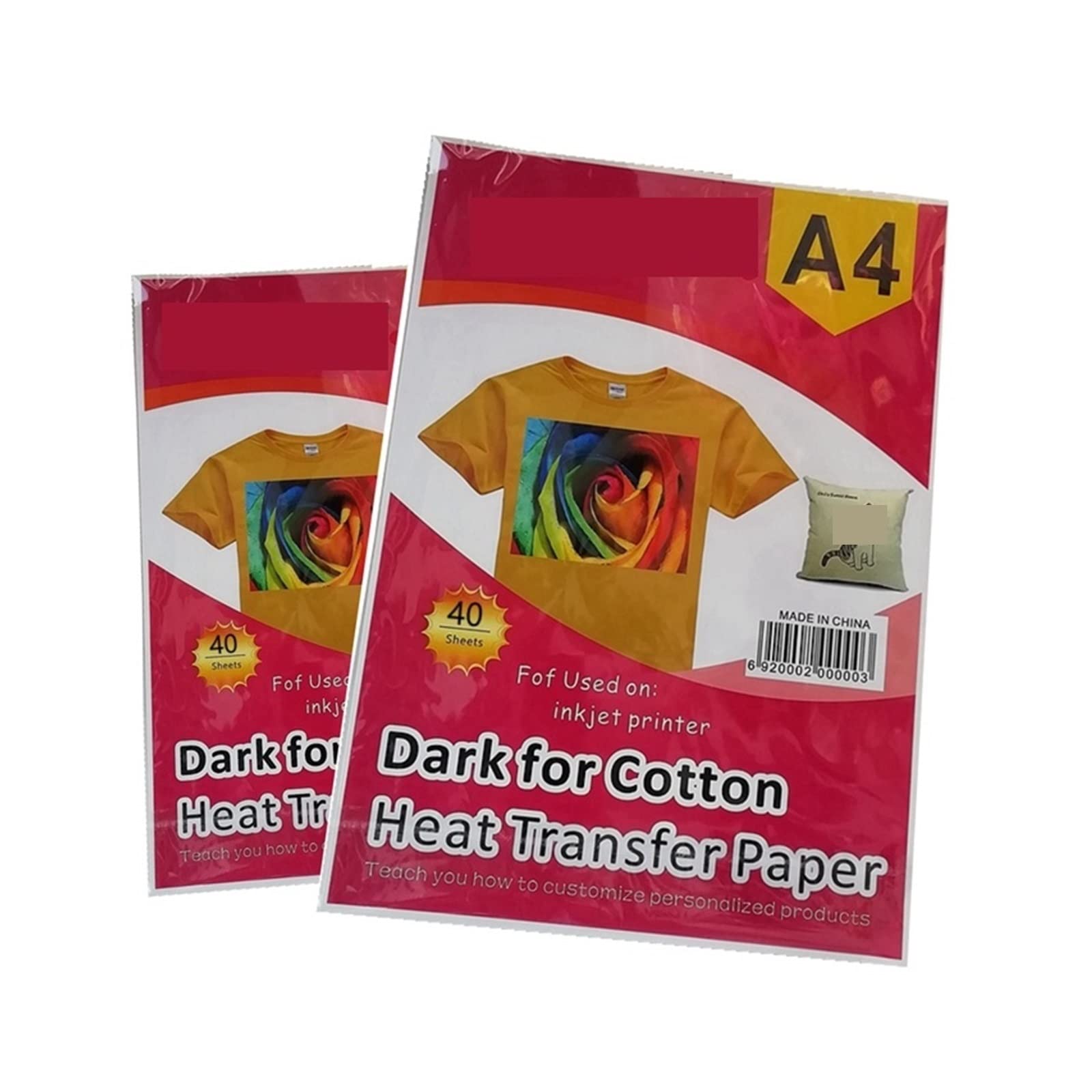 8,3 x 11,7 Zoll T-Shirt Farbe Baumwollstoff Dunkelschwarz Thermotransferpapier Kleidung A4 Transferpapier Kleidungsstück Sublimationspapier Lucky (Color : Dark 5 Sheets)