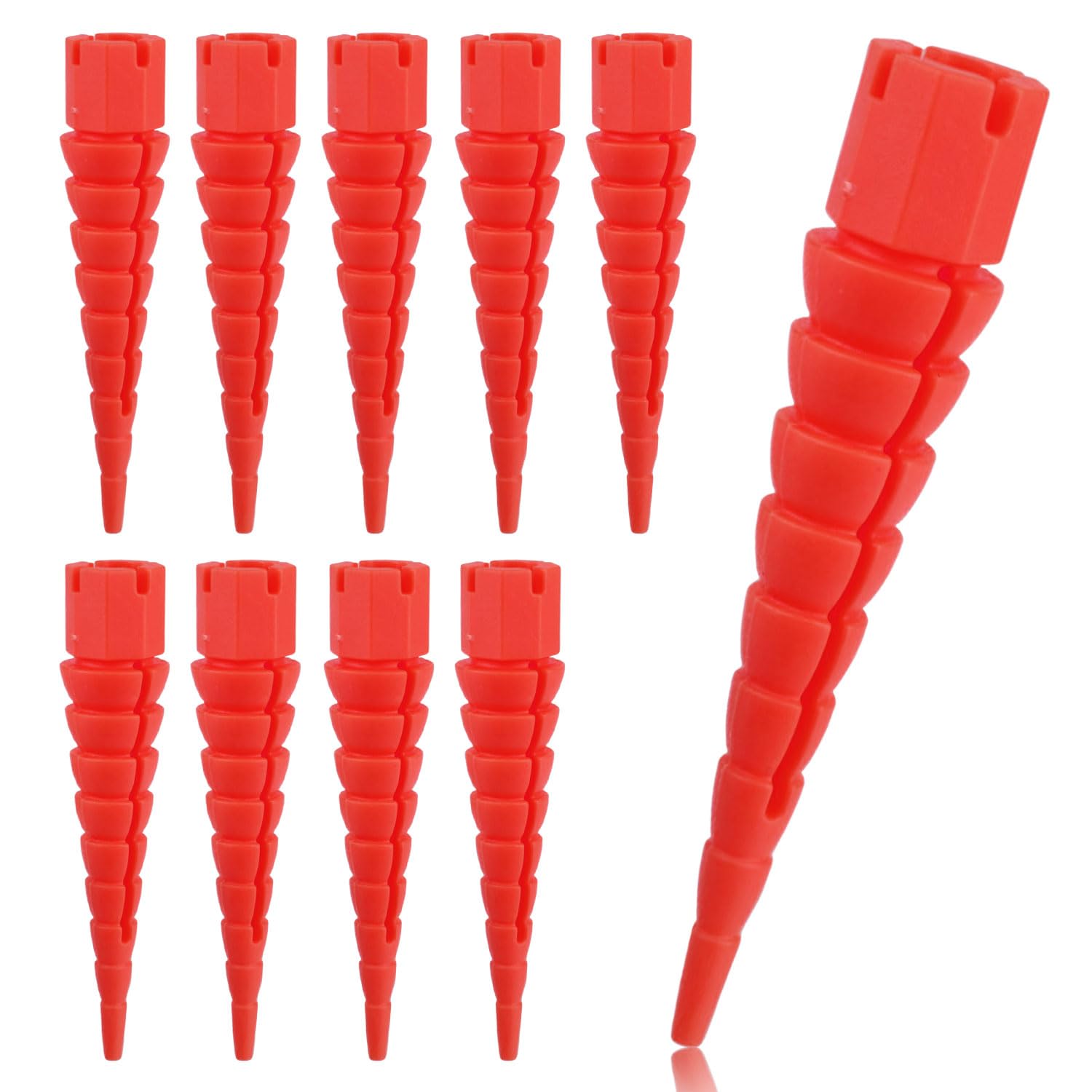 10pcs Wood Anchors for Screws Plastic Wood Anchor Stripped Screw Hole Repair Fixing Stripped Screw Holes for #2 to #16 Wood Screws Holes from Stripped to Gripped (Red)