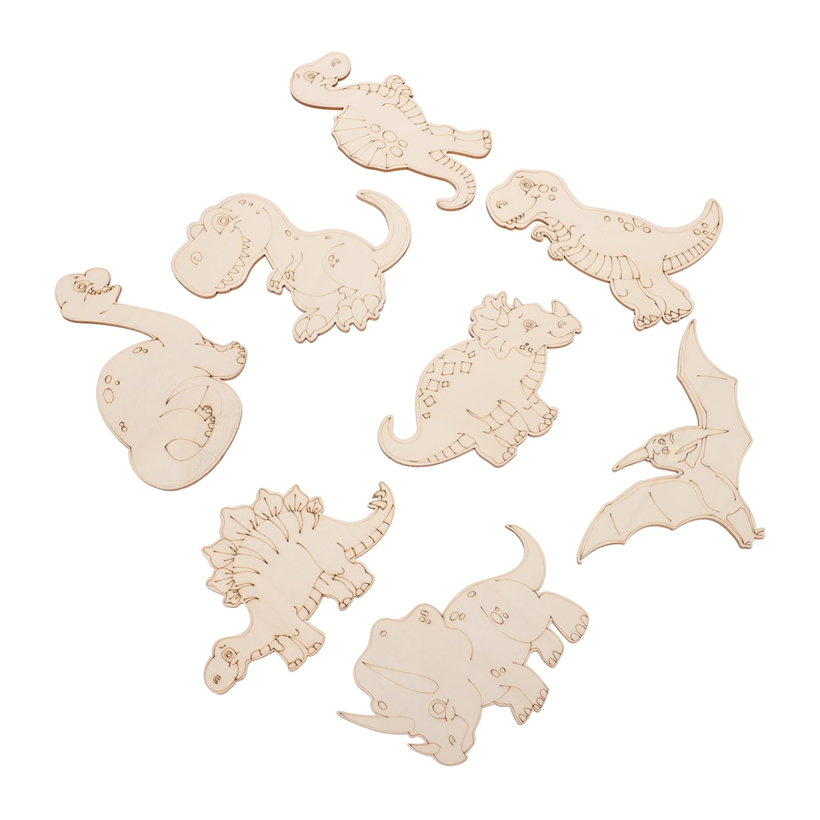 HOMSFOU Dinosaurier Holzchips 15.00X8.00Cm Kreatives Diy Bastelset Für Kinder Handbemalte Graffiti Holzscheiben Zum Malen Und Dekorieren