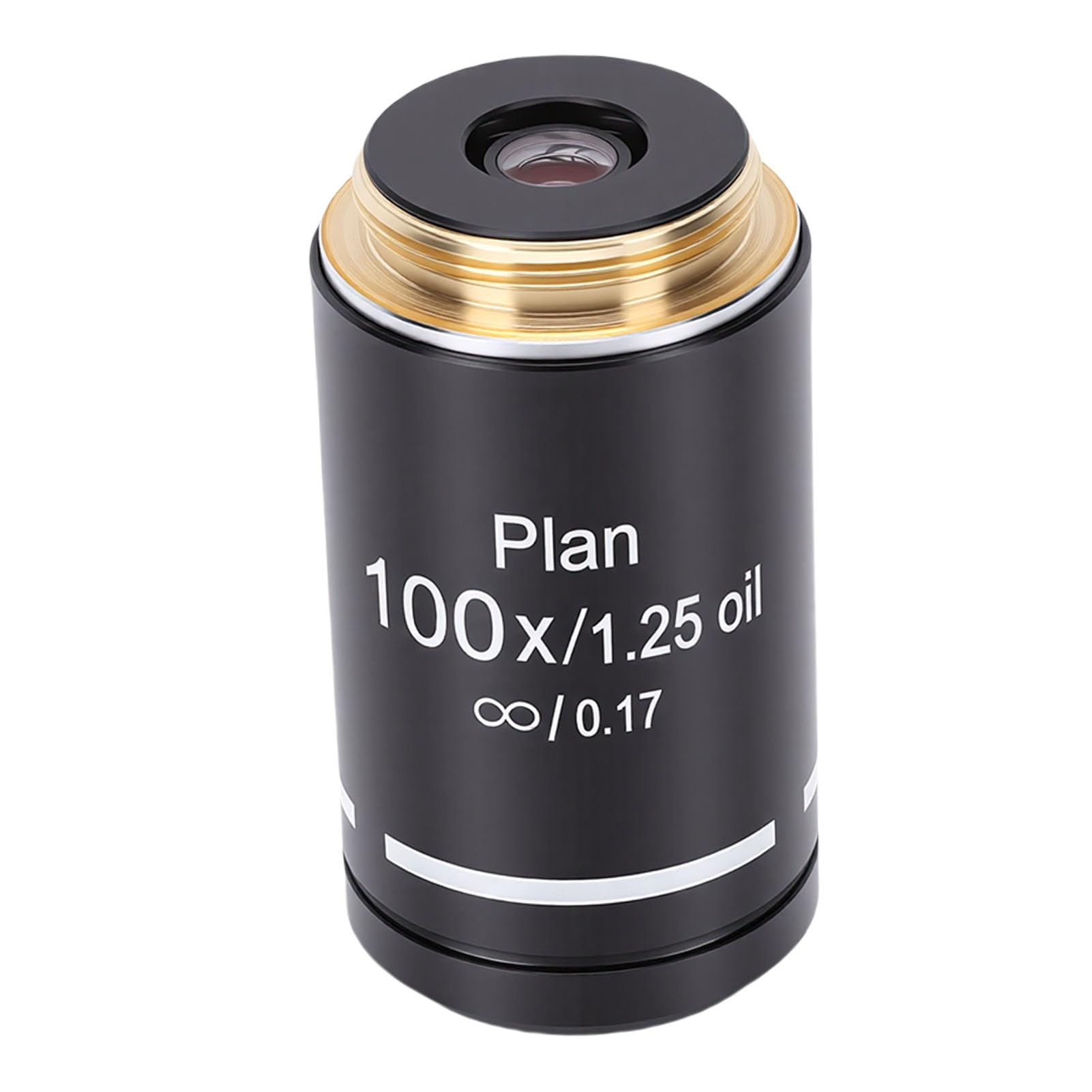 Ejoyous Lente Objetivo de Microscopio Plan, Aleación de Aluminio, Vidrio óptico, Hilo RMS de 20,2 Mm, Imágenes Claras, Aumento Múltiple para Microscopios Biológicos, Laboratorios,