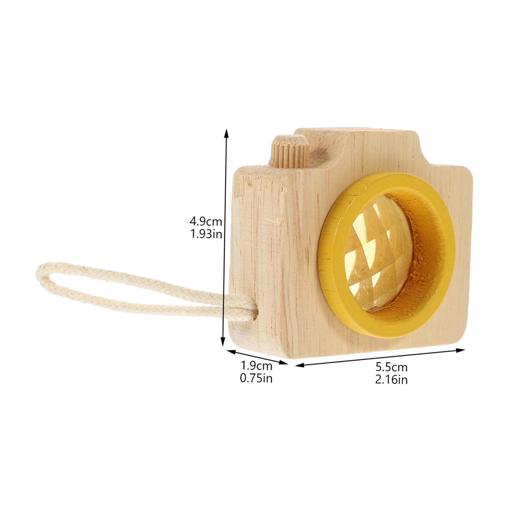 DECHOUS Wooden Kaleidoscope Camera Educational Your Kaleidoscopes for Sensory Kaleidoscope Playthings Yellow Plastic