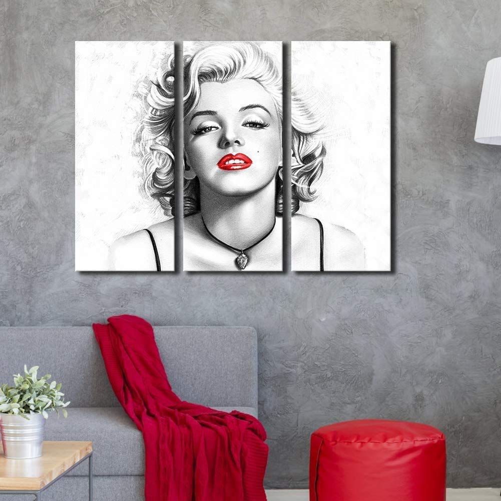 原画・手書き・キャンバスアート・マリリンモンロー『赤い唇』アクリル絵画 Amazon.co.jp: マリリン・モンロー 壁アート 現代キャンバスプリント