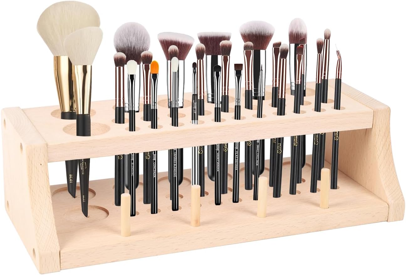 Yomjarl Makeup Brush Holder Organizer 27 Holes Large