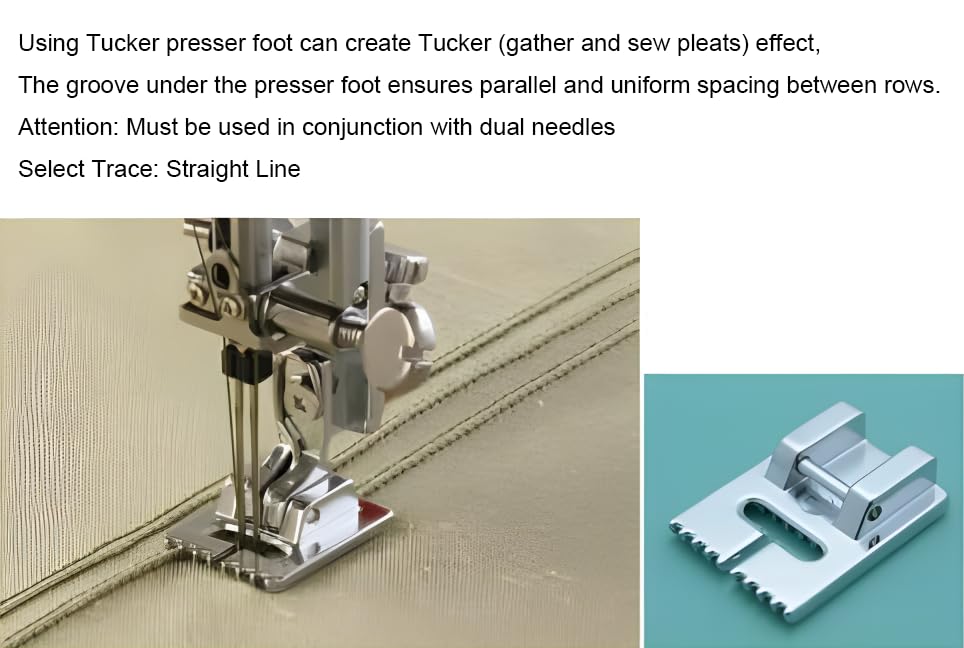 Pata de prensatelas pintuck para máquina de coser miniatura 6