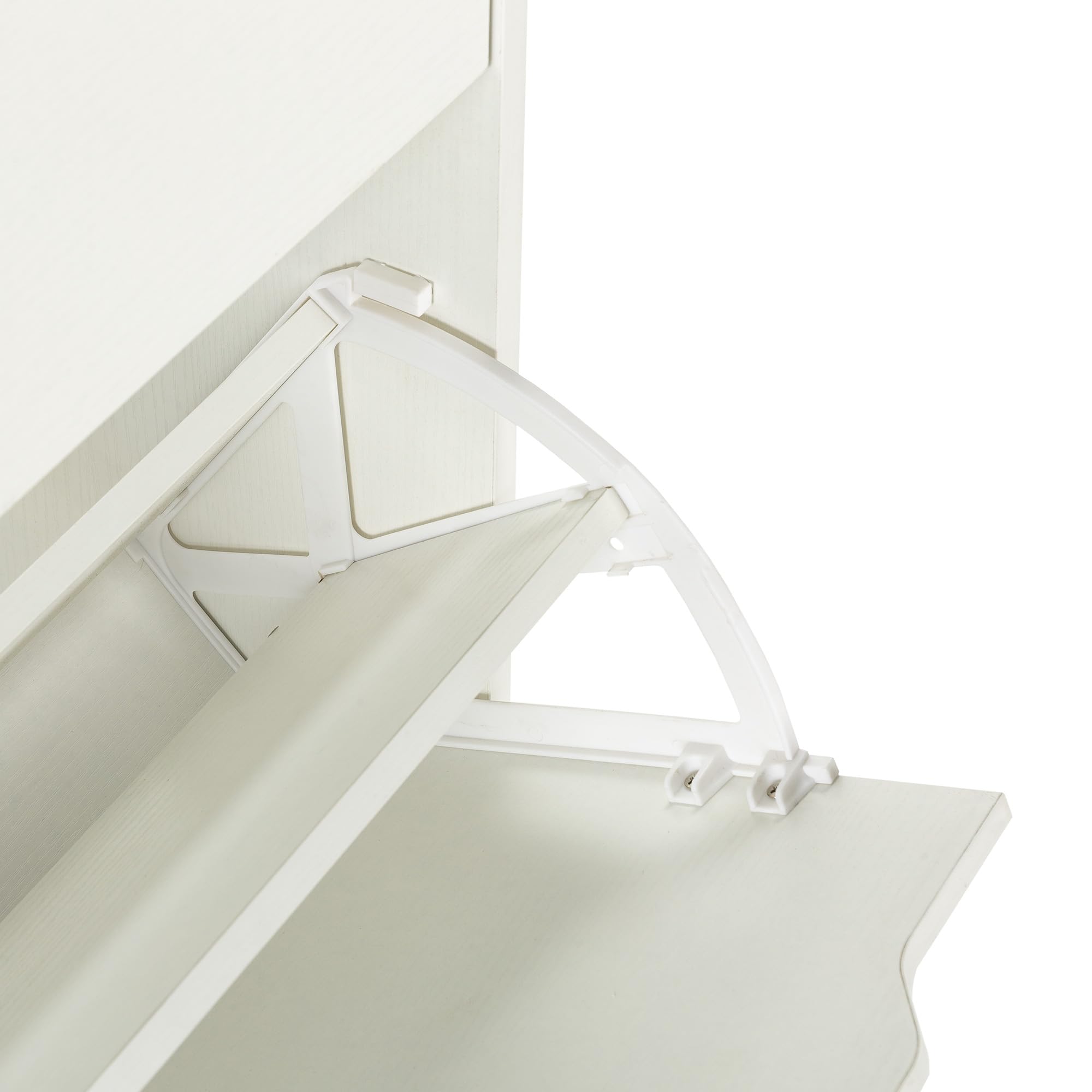 HOMN LIVING Scarpiera Ángel con 4 porte, Bianco, Mobili Ausiliari, 63 cm (larghezza) 24 cm (profondità) 150 cm (altezza)