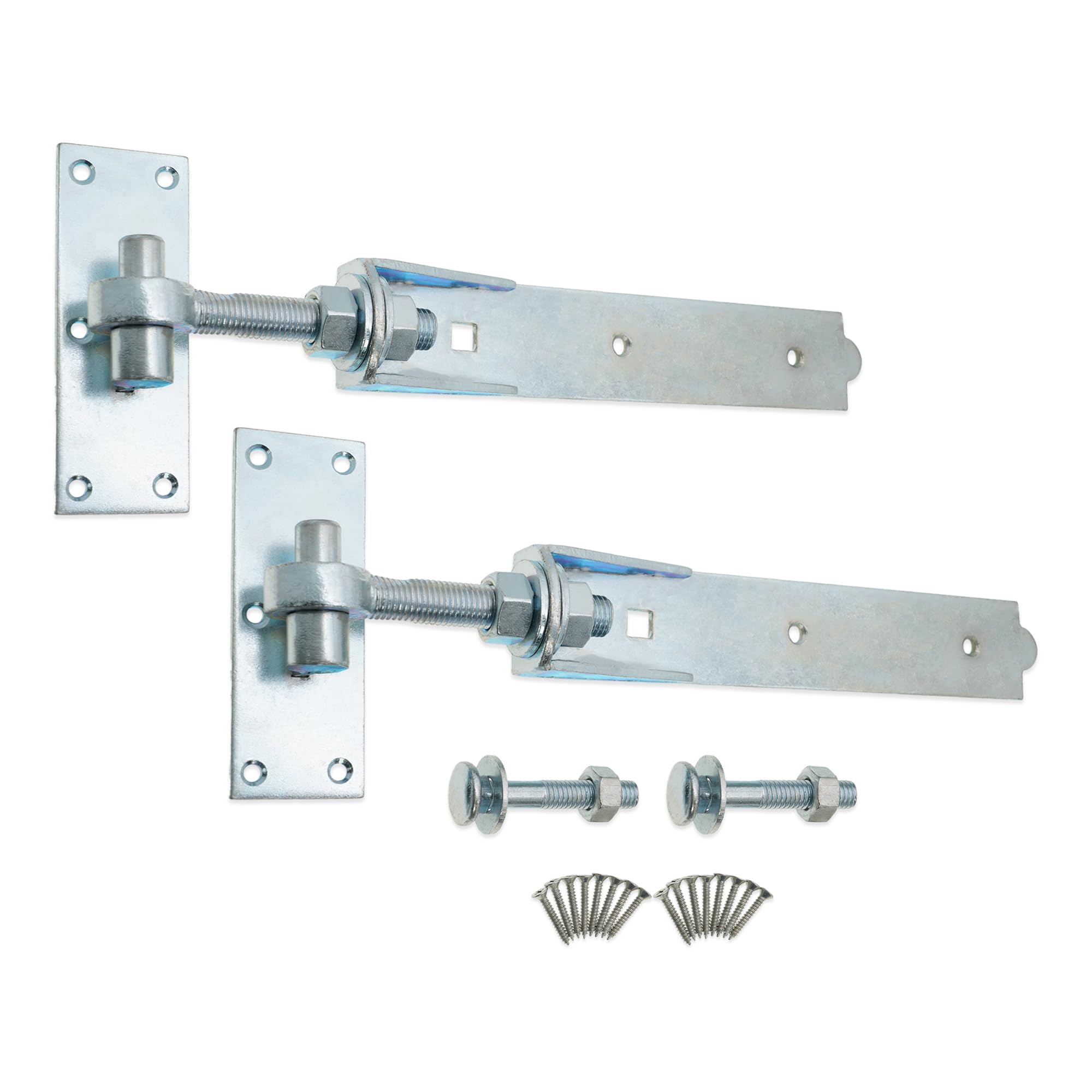 Galvanised Adjustable Hook & Band Hinges for Field or Garden Gate Hardware 12"/18"/24" Supplied in Pairs with All The Fixings (12 Inch)