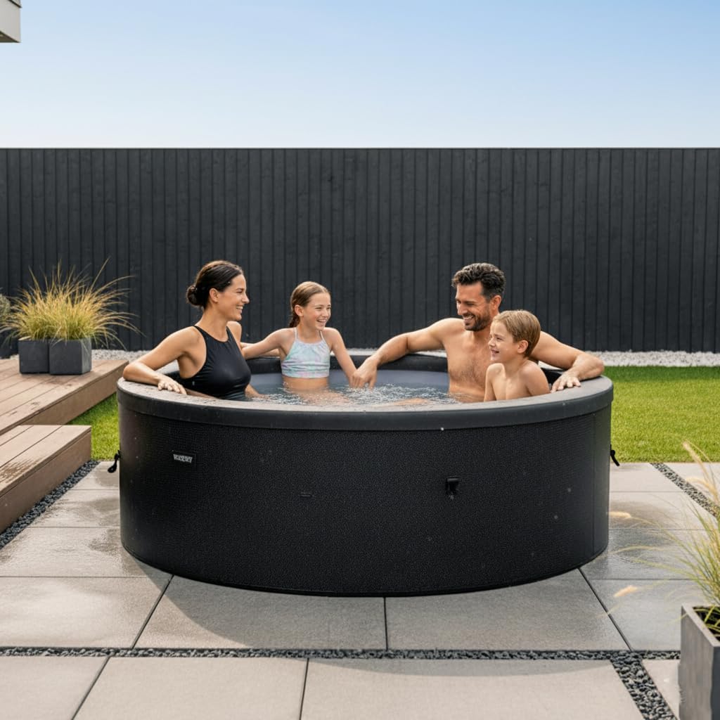 Wave Tahoe Eco Foam Spa | Tragbarer Outdoor-Hot Tub mit schneller Aufheizung | Strapazierfähiges PVC-Material | Einfacher Aufbau (Graphite Grey, 6 Person)