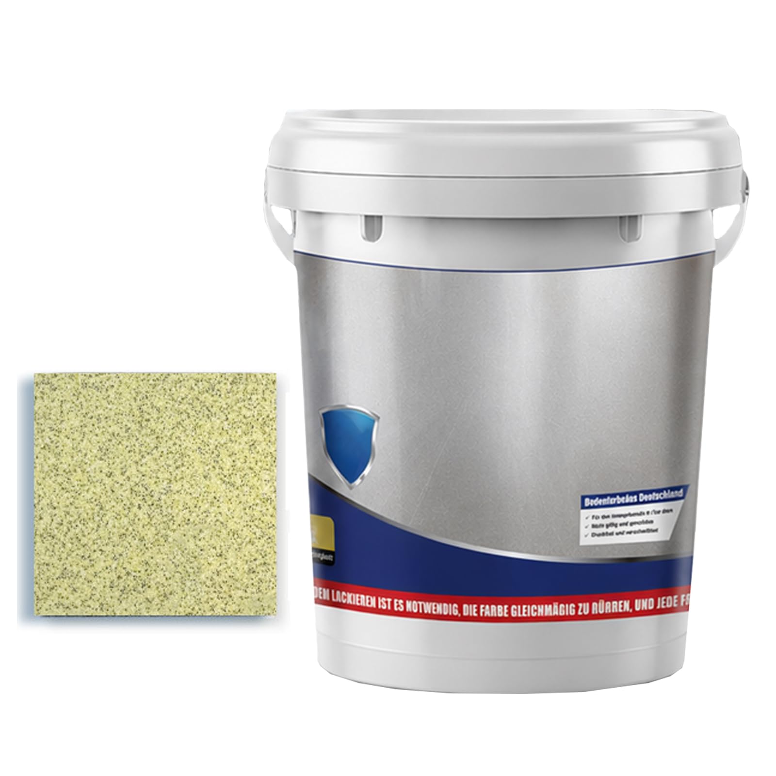 Nimedala Epoxy Sand Floor Paint, Epoxy Floor Paint, High Gloss Marble Effect Coating for Concrete, Waterproof, Non-Slip, for Basement, Wood Floors, Garage, Outdoor (Dark Yellow,500g)