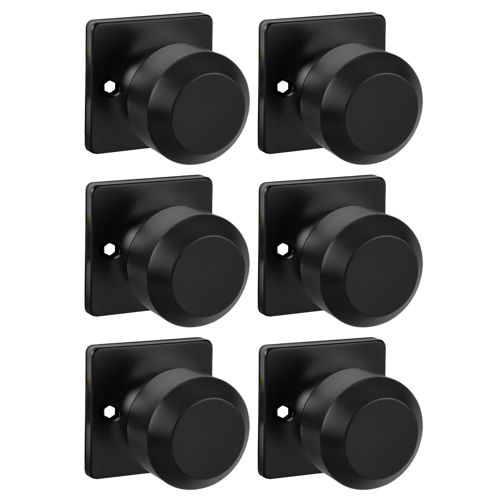 Haidms Matte Black Passage Door Knobs - 6 Pack -31