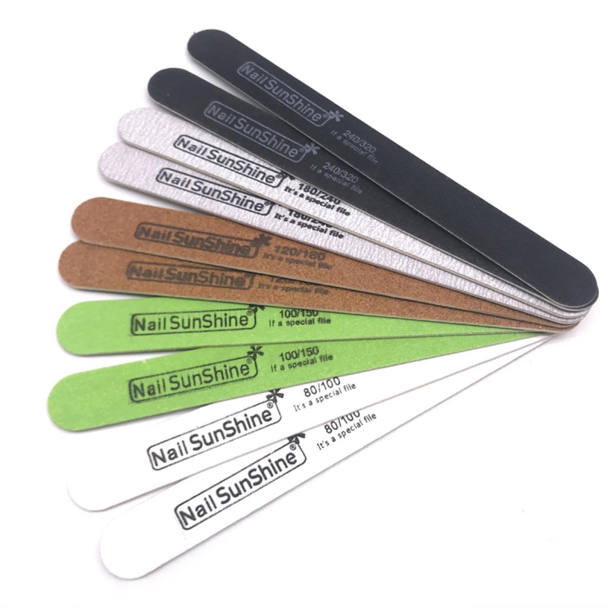 50 Uds lima de uñas de madera 80/100 100/150 120/180 180/240 240/320 lima de uñas Sunshine esmeril UV Gel polaco limas de uñas herramientas de manicura-mezcla