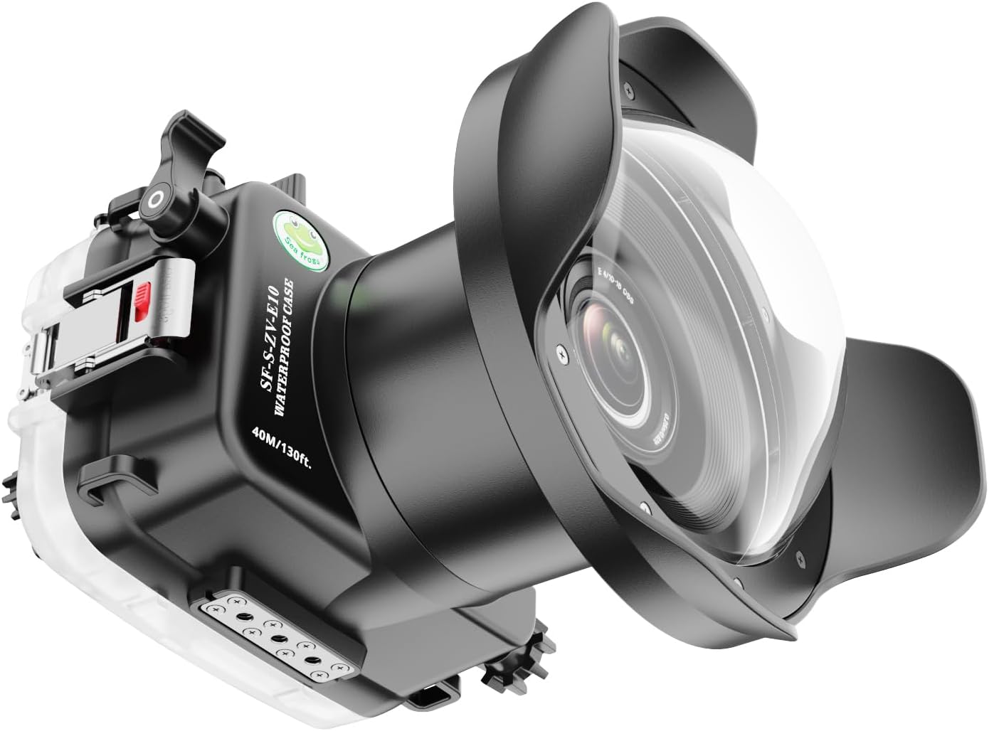 Sea frogs Camera Housing Compatible with Sony ZV-E10 with FE 16-35mm F4 ZA OSS Wide Angle Lens,Waterproof IPX8 Rated, 40m/130ft Depth Protection Underwater Camera Case, Ideal for Diving, Surfing