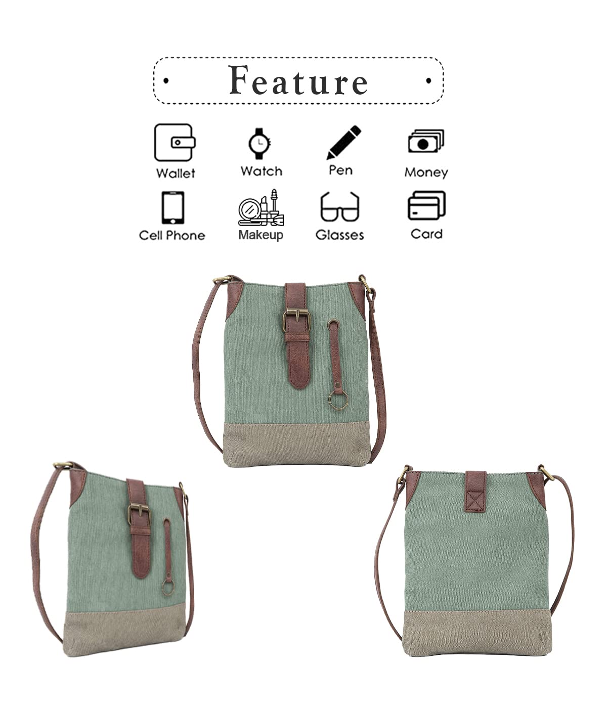 Mona B Canvas Sling Crossbody Bag with Stylish Design for Women - River 3