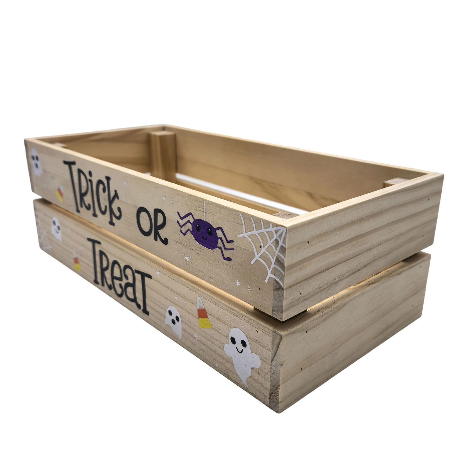 YWLUUOO Sturdy Wooden Halloween Candy Container for Dorm Rooms and Homes Wooden Halloween Candy Box