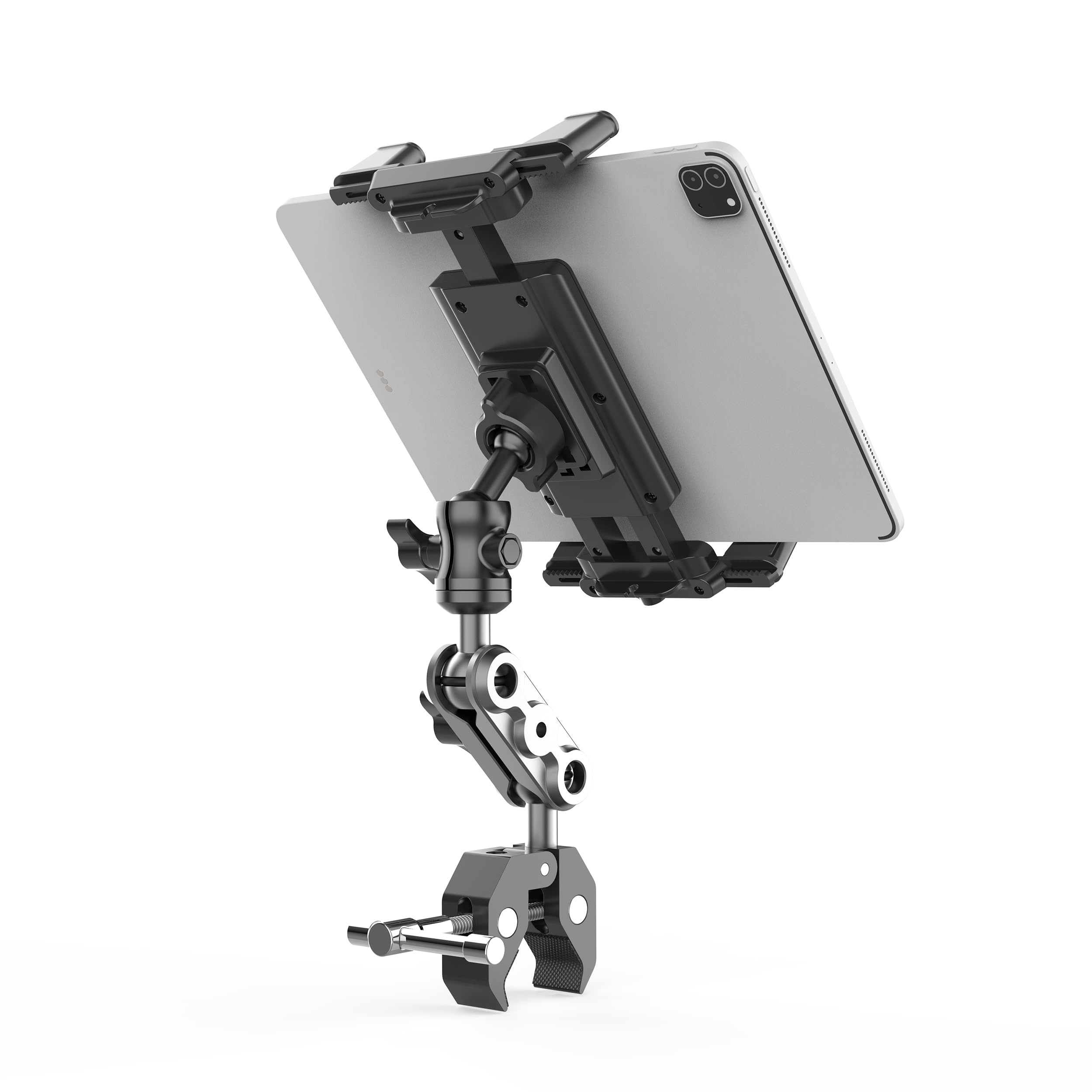ZORBES® Clamp-On Tablet Phone Holder for 4.7-13 Inch Devices, 360° Rotating | Adjustable Mount Universal Handlebar & Pole Clamp Stand with Flexible Arm, Anti-Slip Hands-Free Holder for Gym, Bike, Desk-image-28