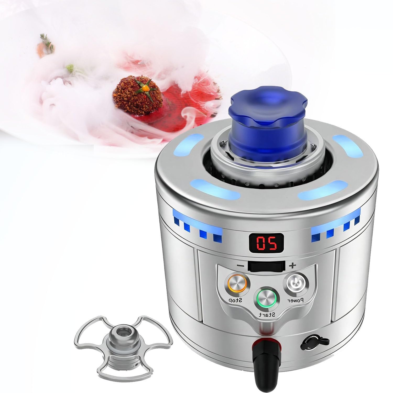 Produttore Ghiaccio Secco E Refrigeratore Combinato, Funzionamento Efficiente E Facile Usare,Costruzione Robusta in Acciaio Inox,per Feste,Catering E Locali per Somministrazione Bevande