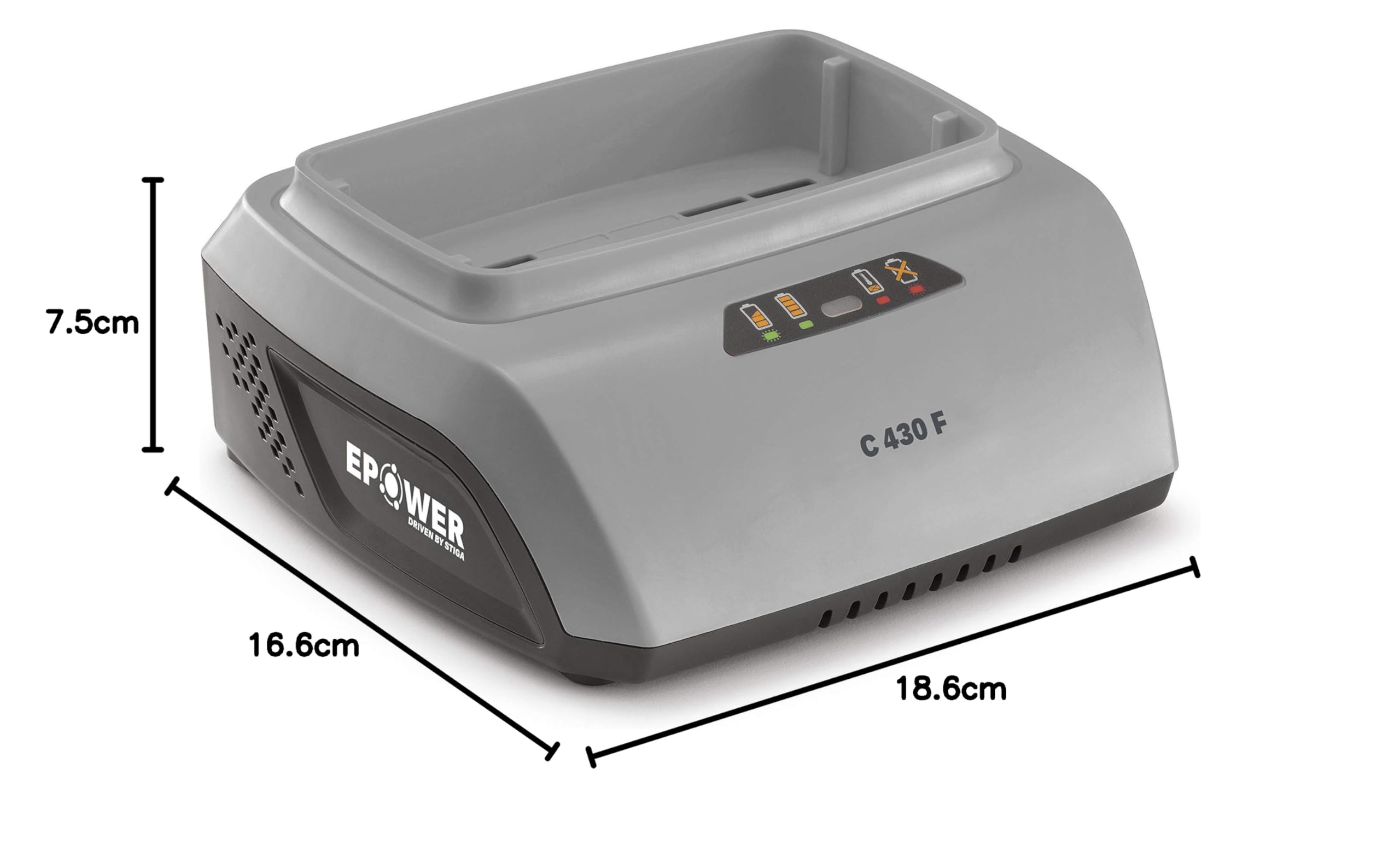 Alpina Cargador rápido C 430 F para baterías de iones de litio Alpina 48 V. Corriente de carga 3 Ah. Compartimento de carga para una batería. Velocidad de carga rápida. Euroconector