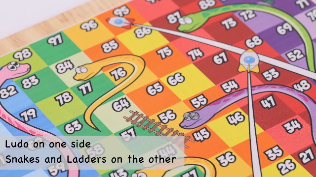 Hues And Cues SmartCraft Handmade Wooden 2 In 1 Ludo Snakes And Ladders ...